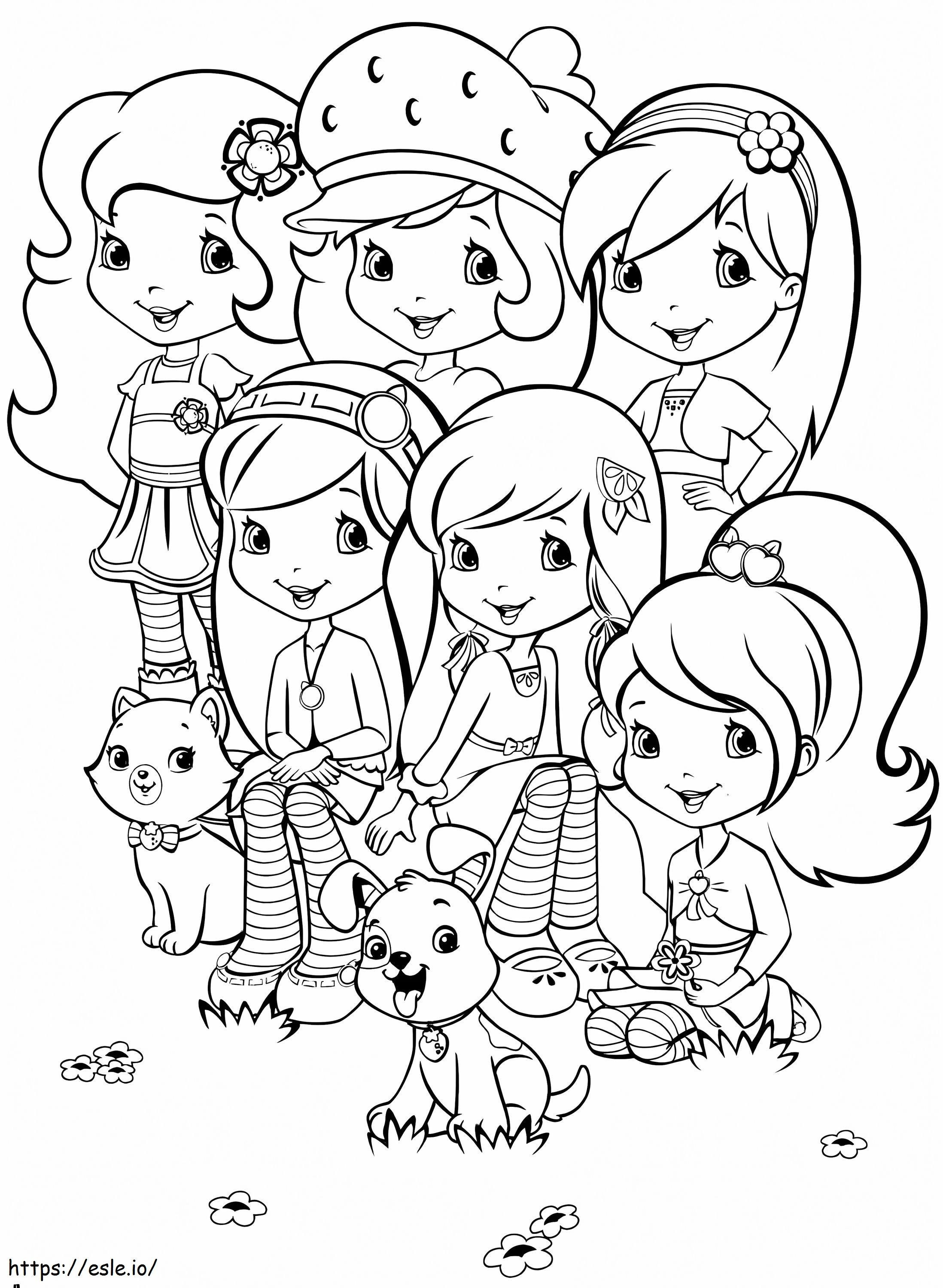 Strawberry Shortcake And Friends coloring page