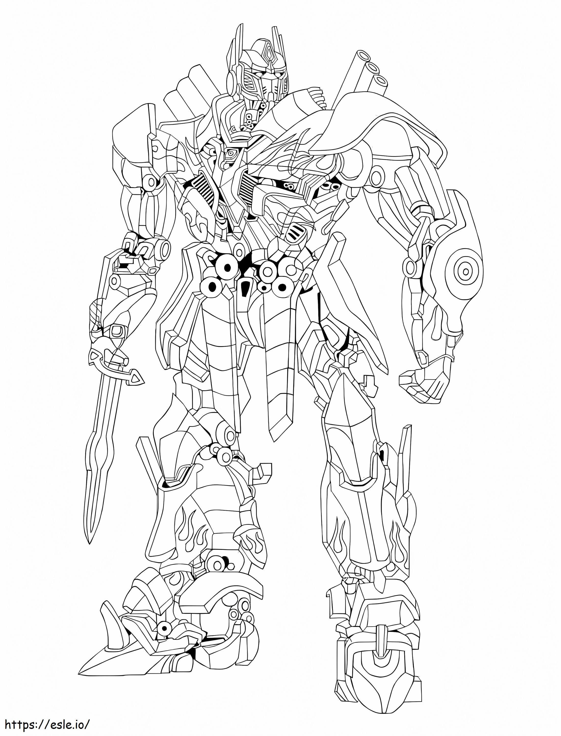 Optimus Prime Guerrero coloring page