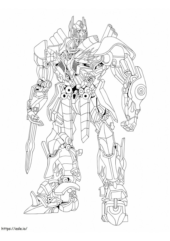 Coloriage Optimus Prime Guerrero à imprimer dessin