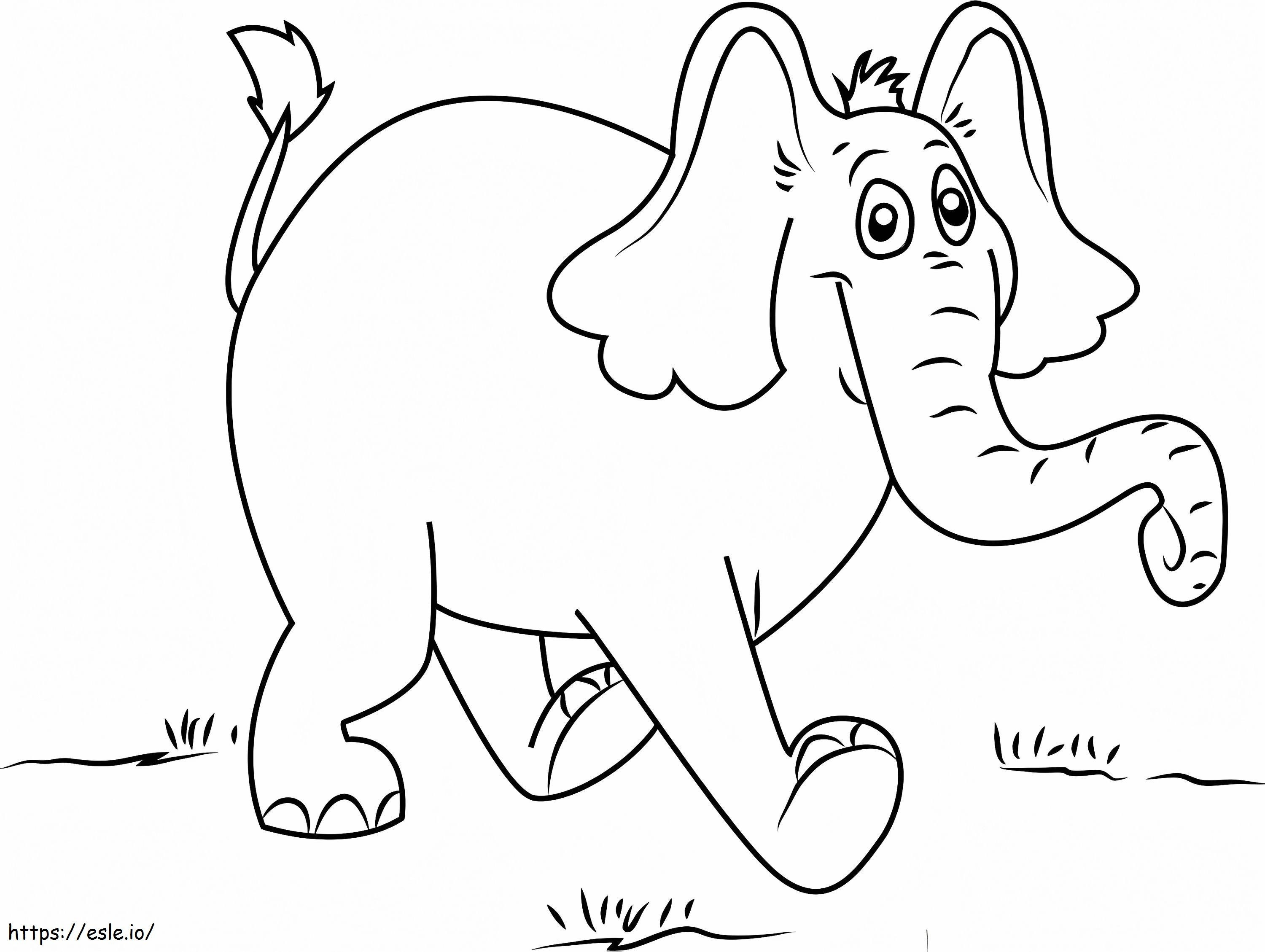 Coloriage Mignon Horton l'éléphant à imprimer dessin