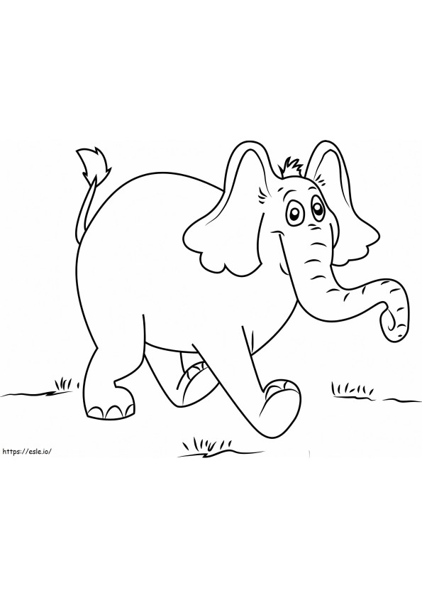 Coloriage Mignon Horton l'éléphant à imprimer dessin