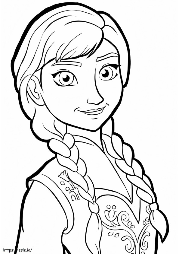 Anna Face Smiling coloring page