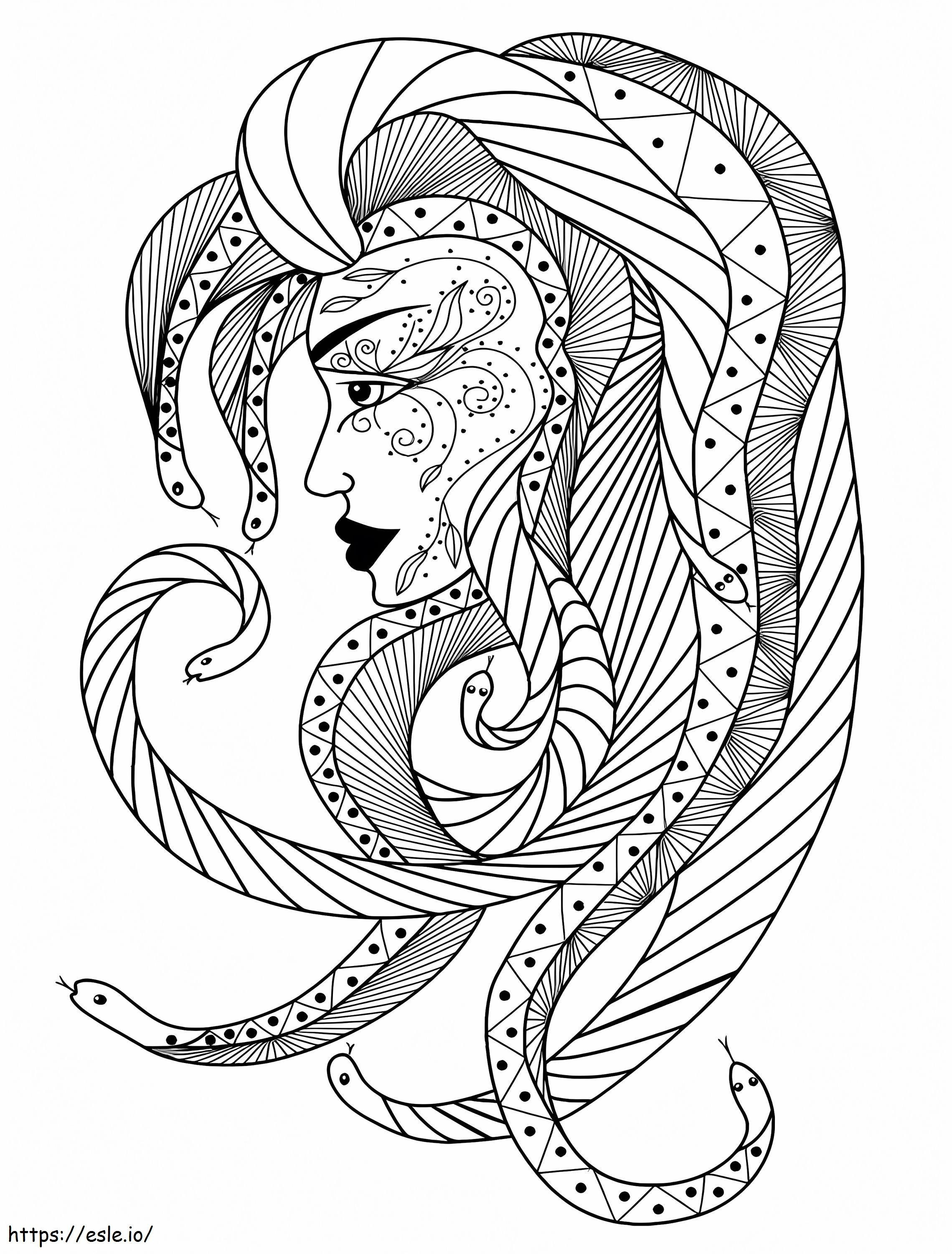 Mythologie Medusa kleurplaat kleurplaat