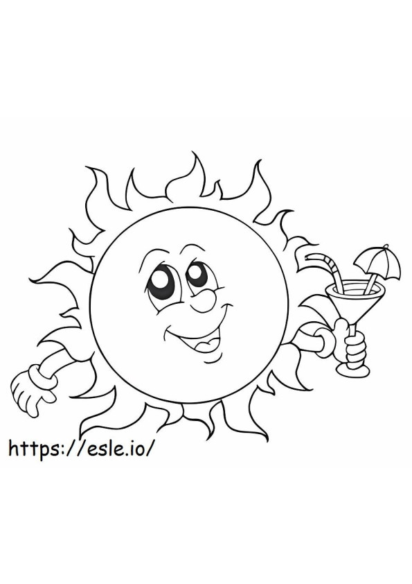 Circle Sun Funny coloring page