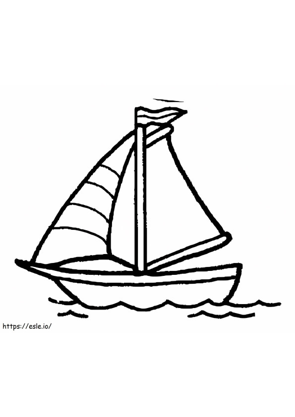 Barco pequeno para colorir