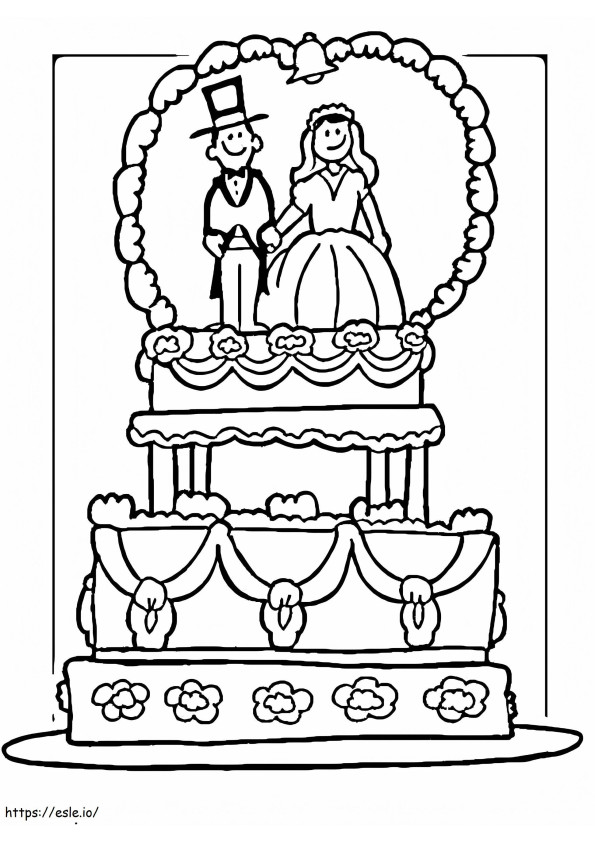 pastel de bodas 5 para colorear