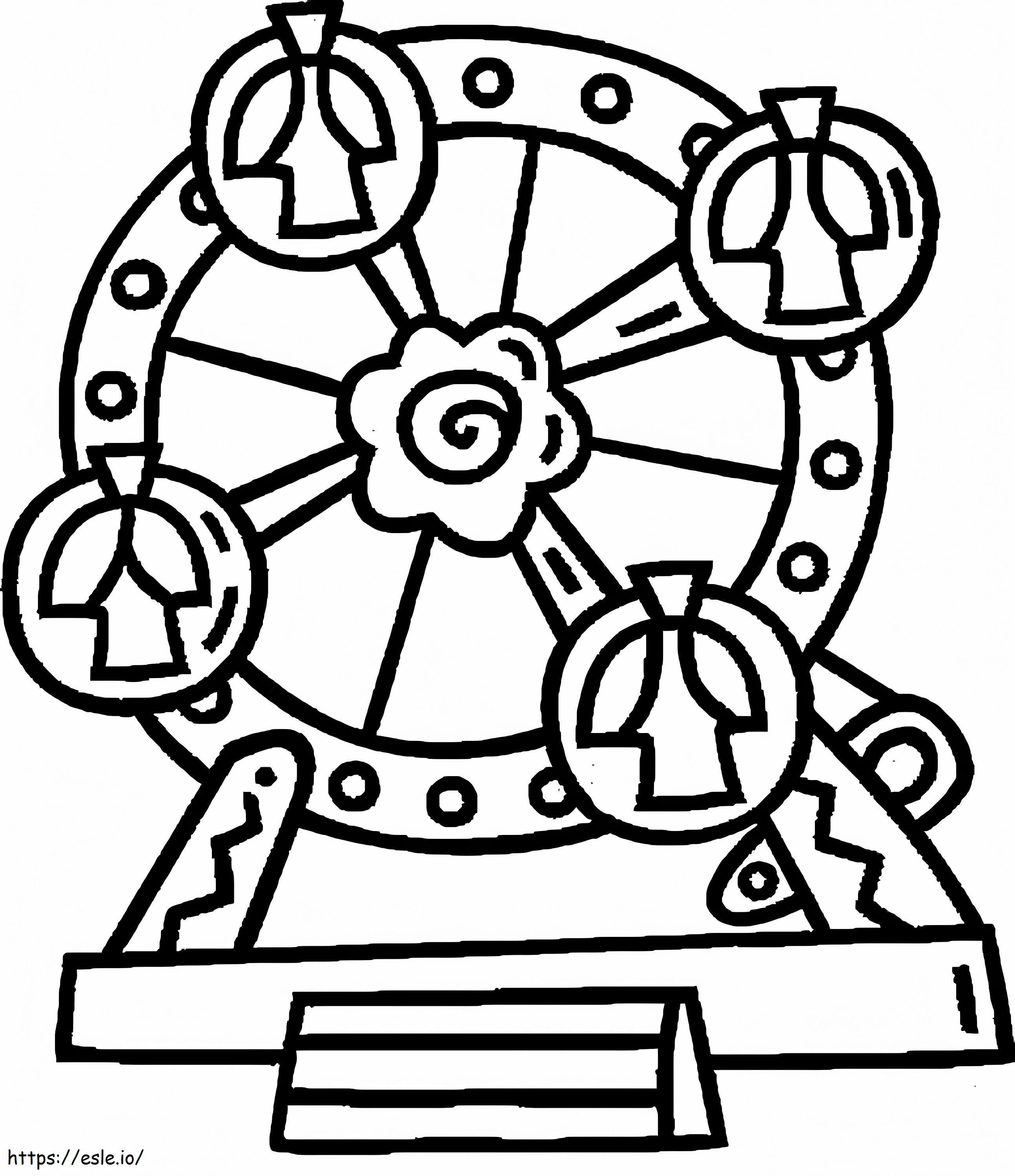 Coloriage Adorable grande roue à imprimer dessin