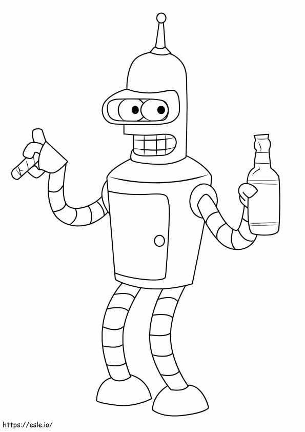 Bender Dari Futurama Gambar Mewarnai