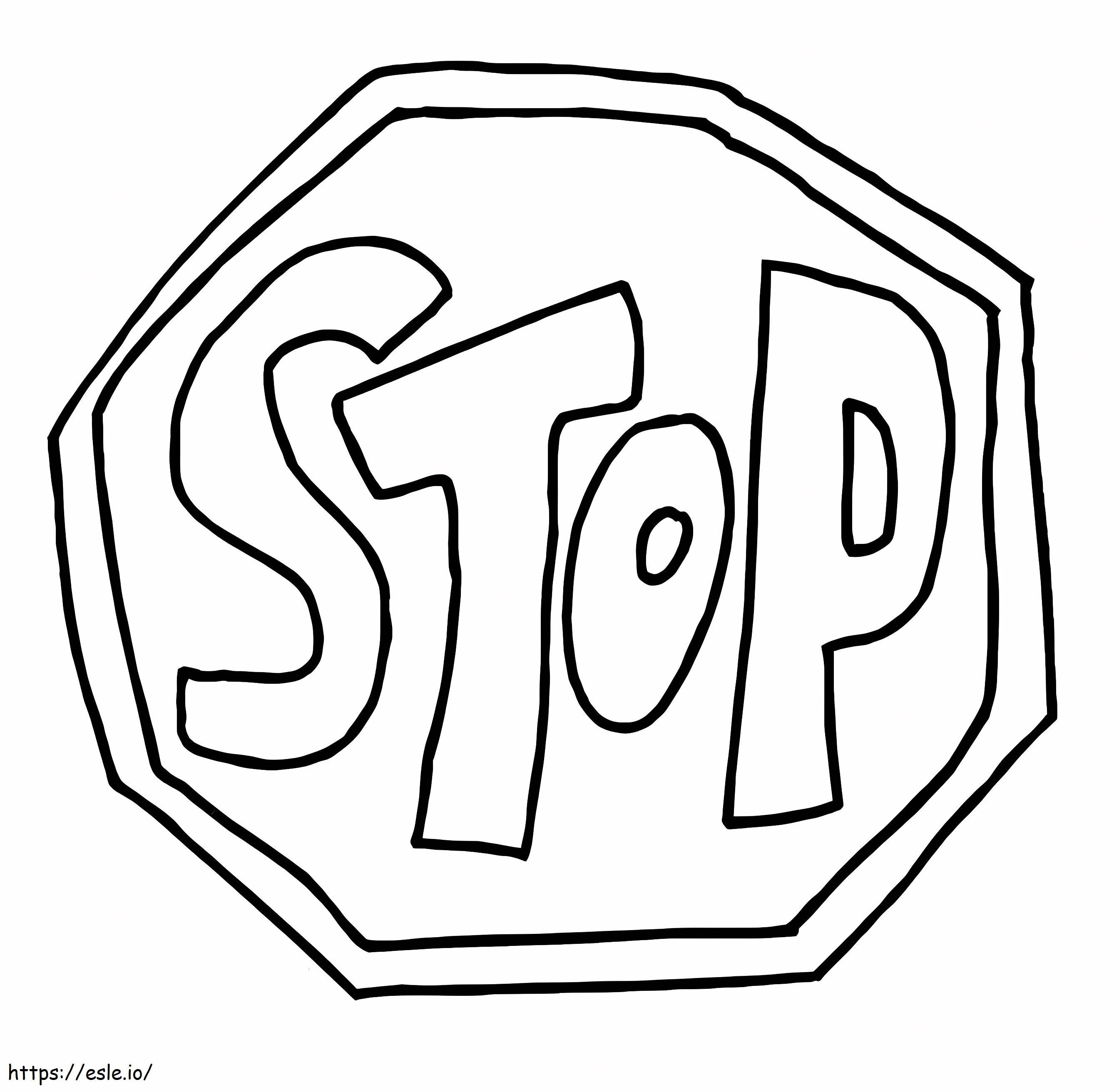 Hauska Stop-merkki värityskuva