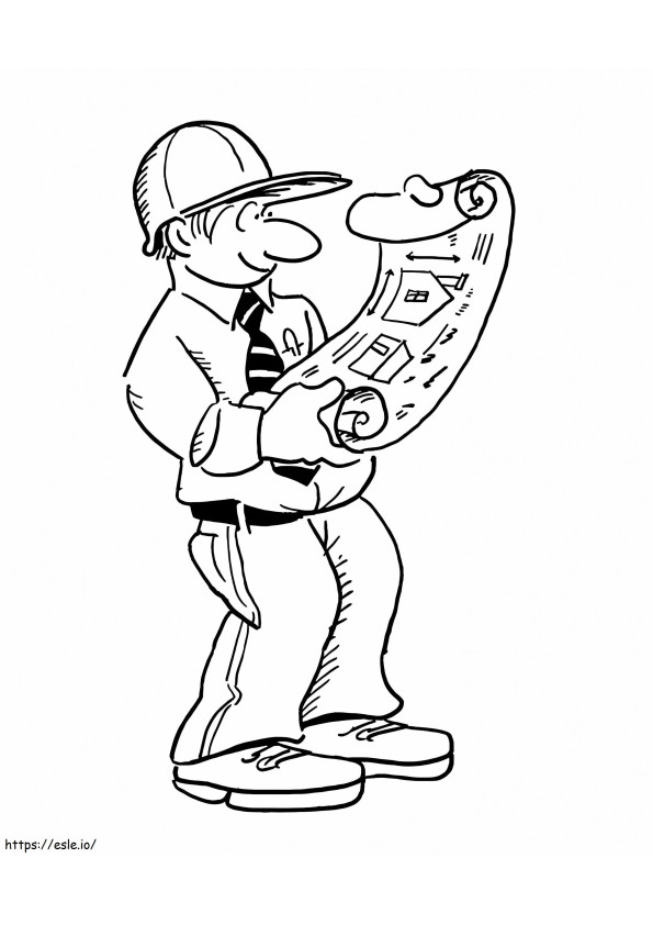 Engineer At Work coloring page