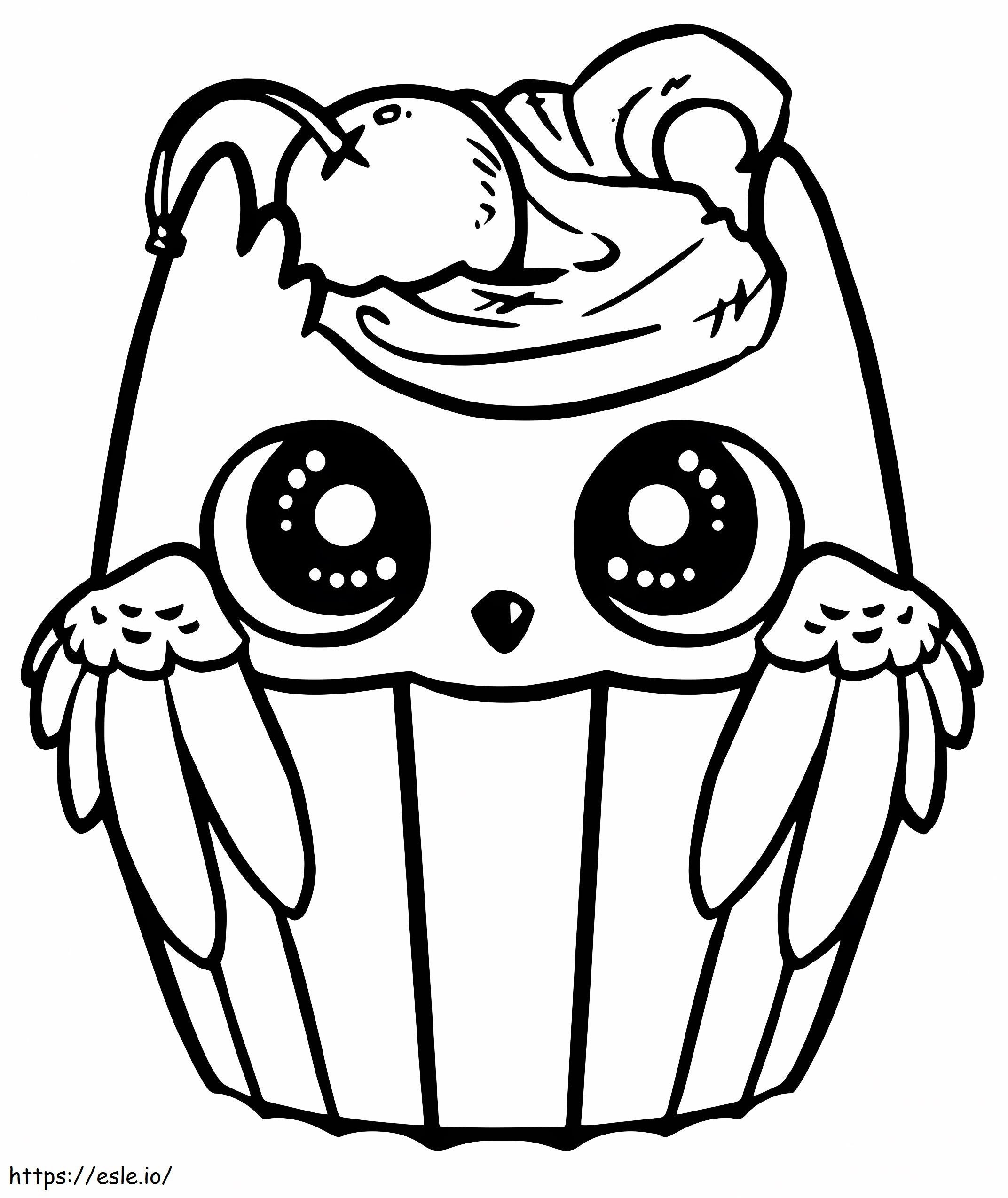 Owl Cupcake A4 coloring page