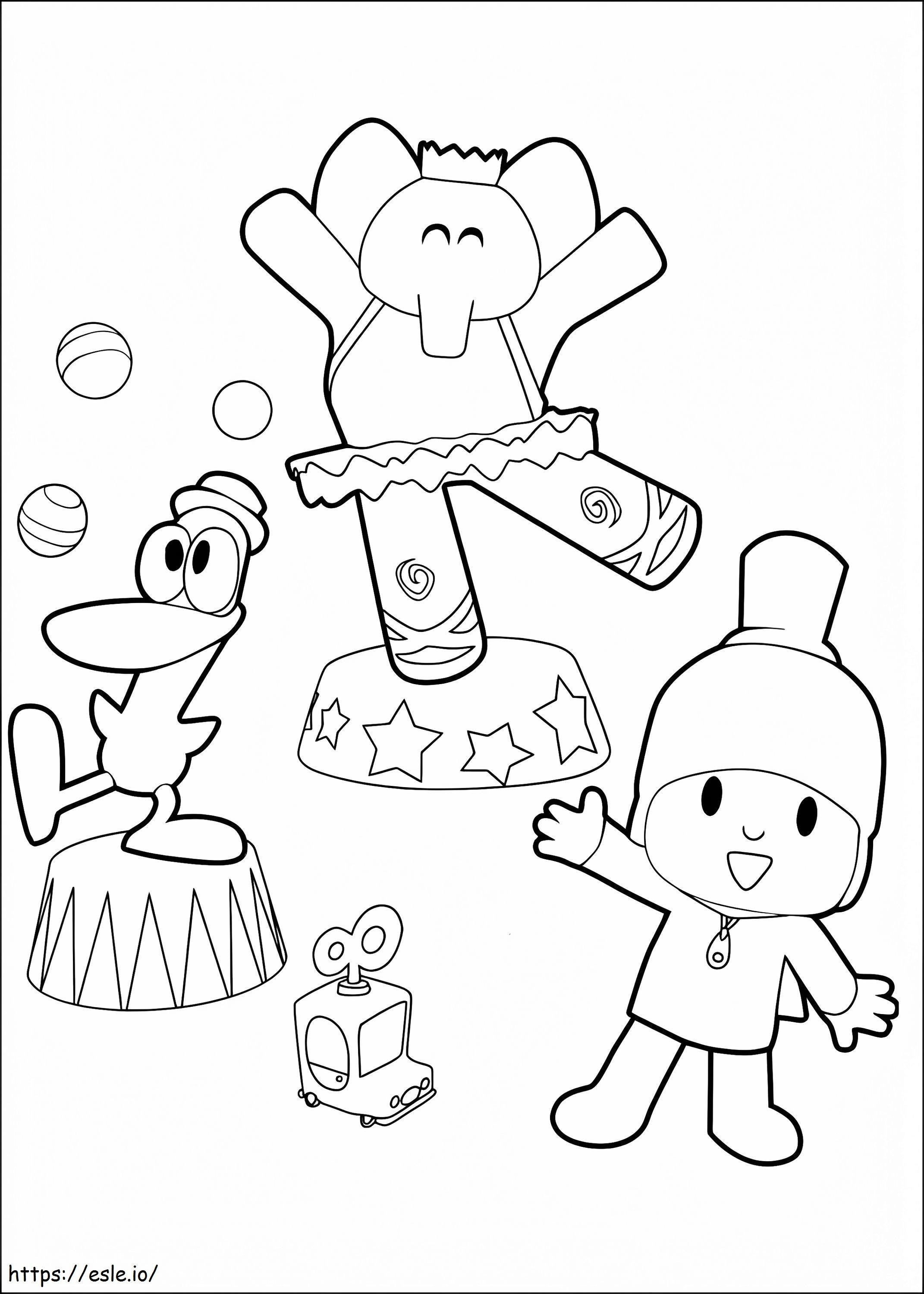 Pocoyo Circus coloring page