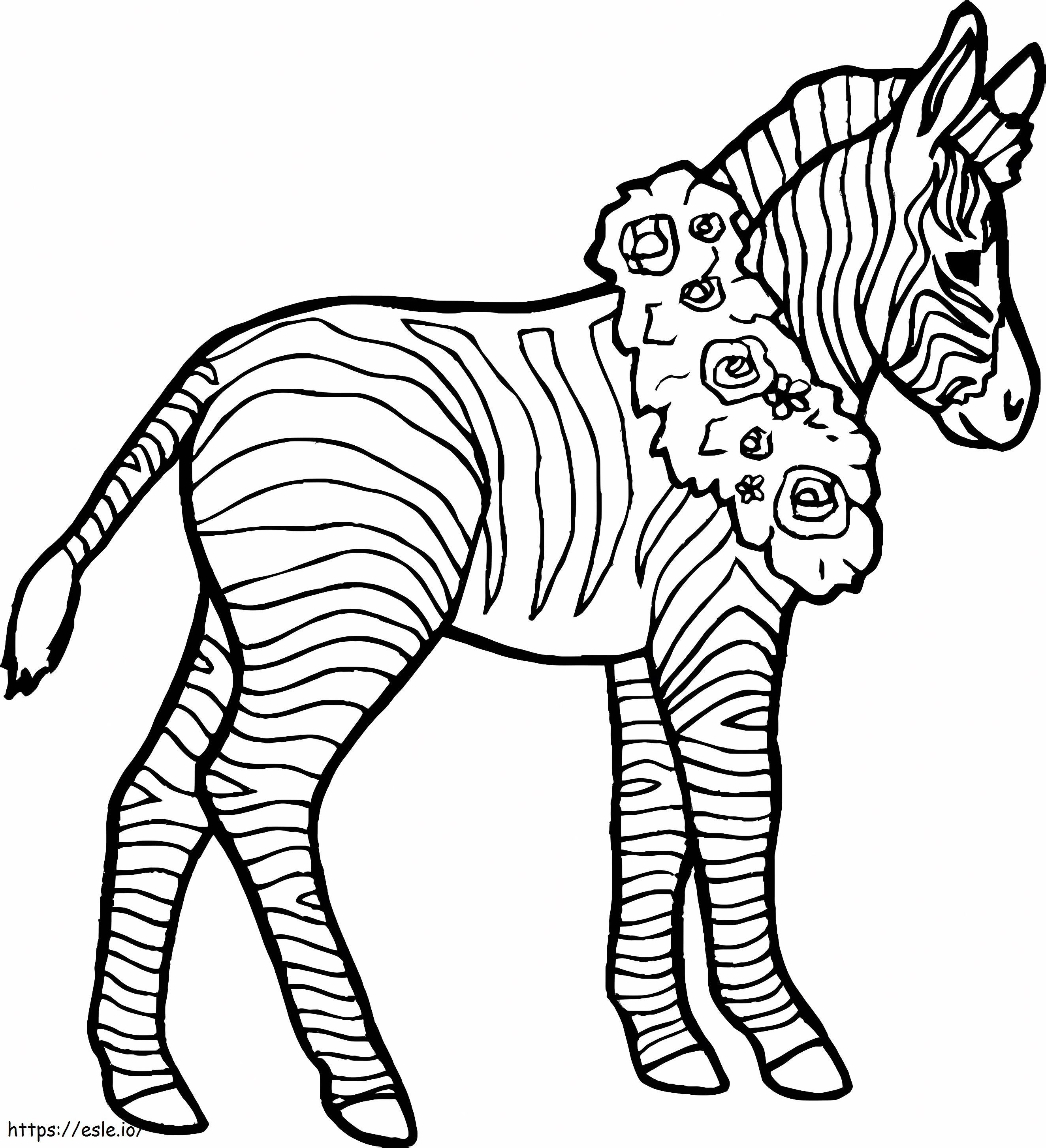 Zebra Wears A Crown Around His Neck coloring page