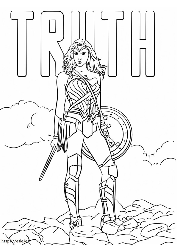 Affiche Wonder Woman kleurplaat