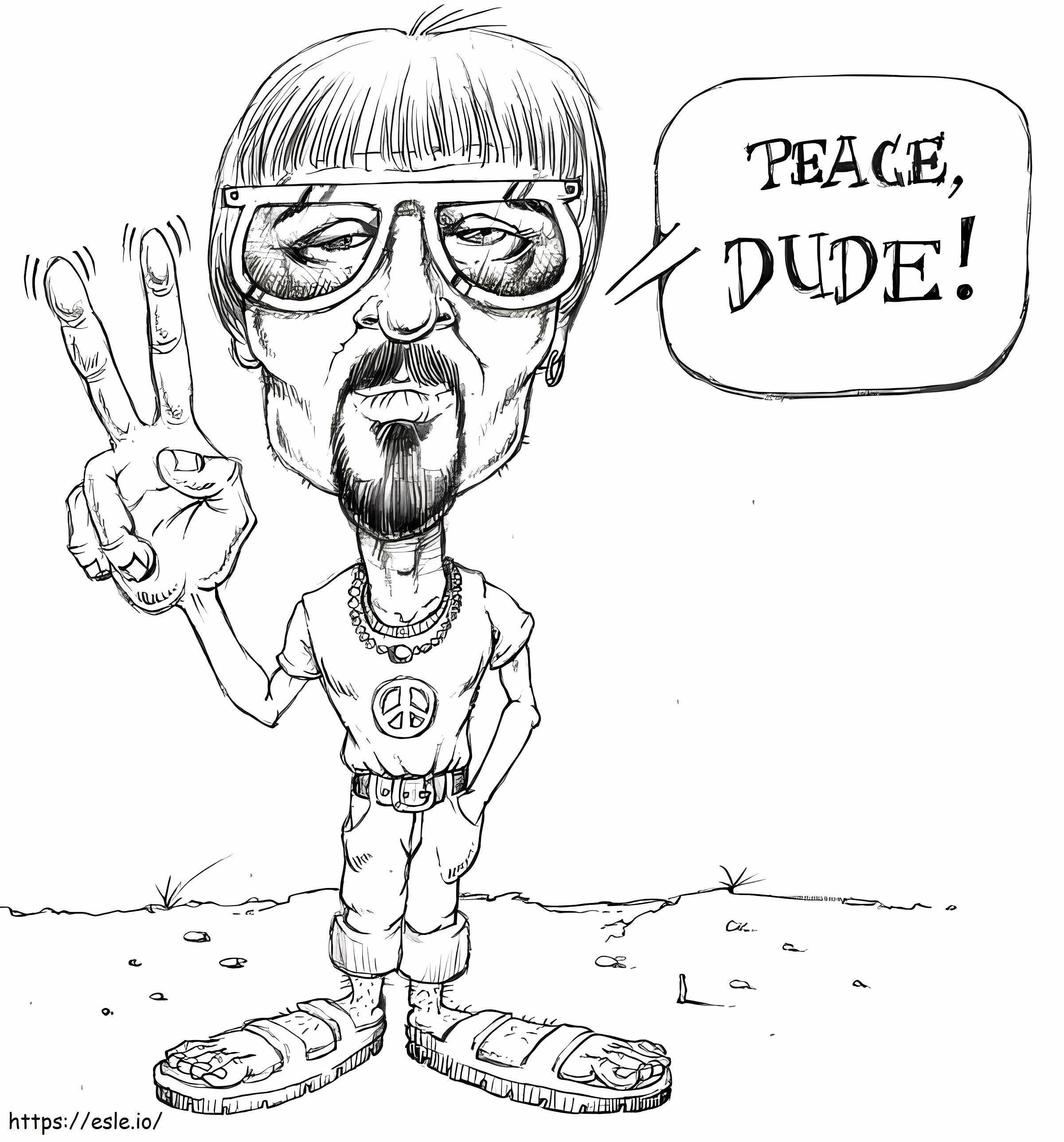 Peace Dude coloring page