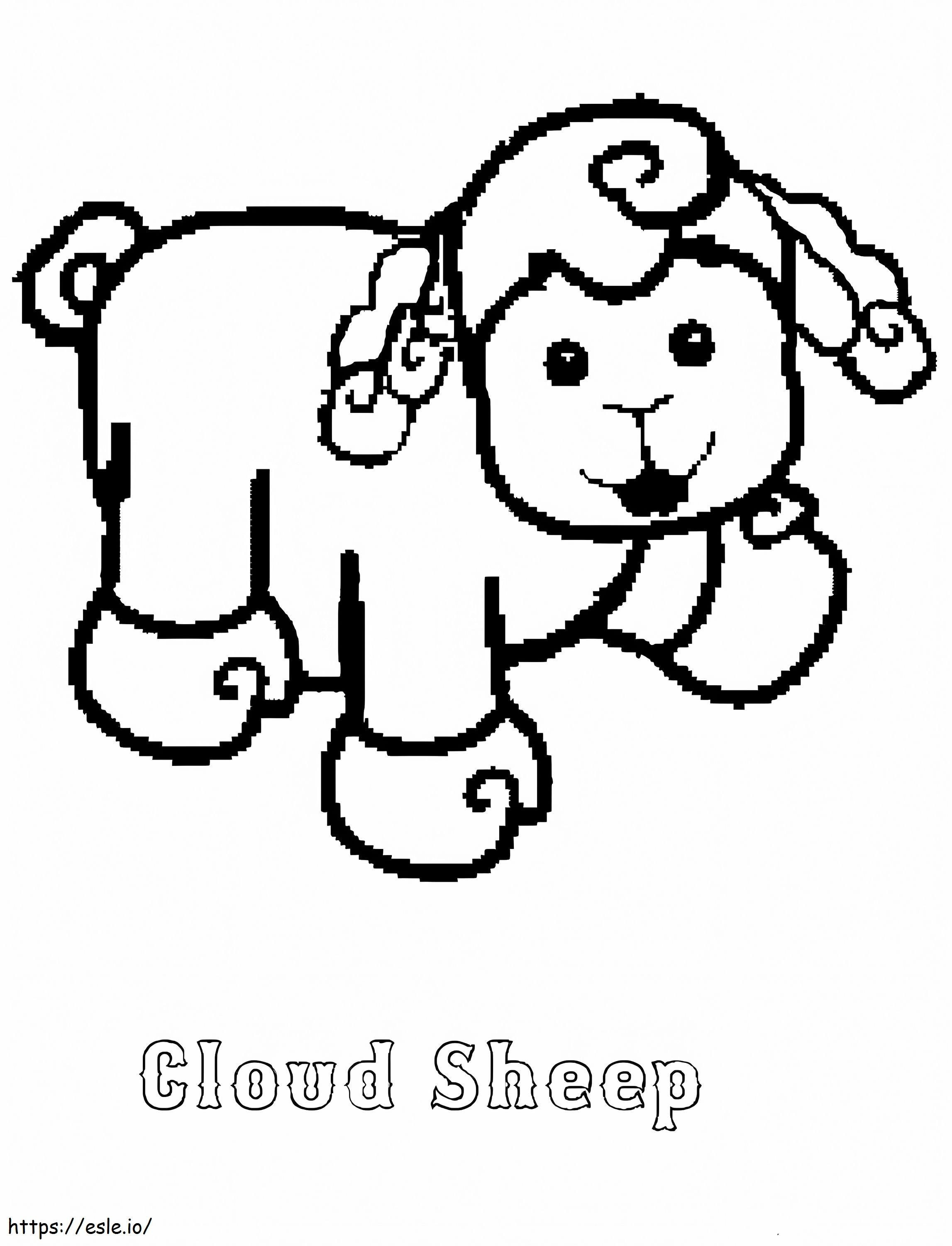 Coloriage Mouton Nuage Webkinz à imprimer dessin