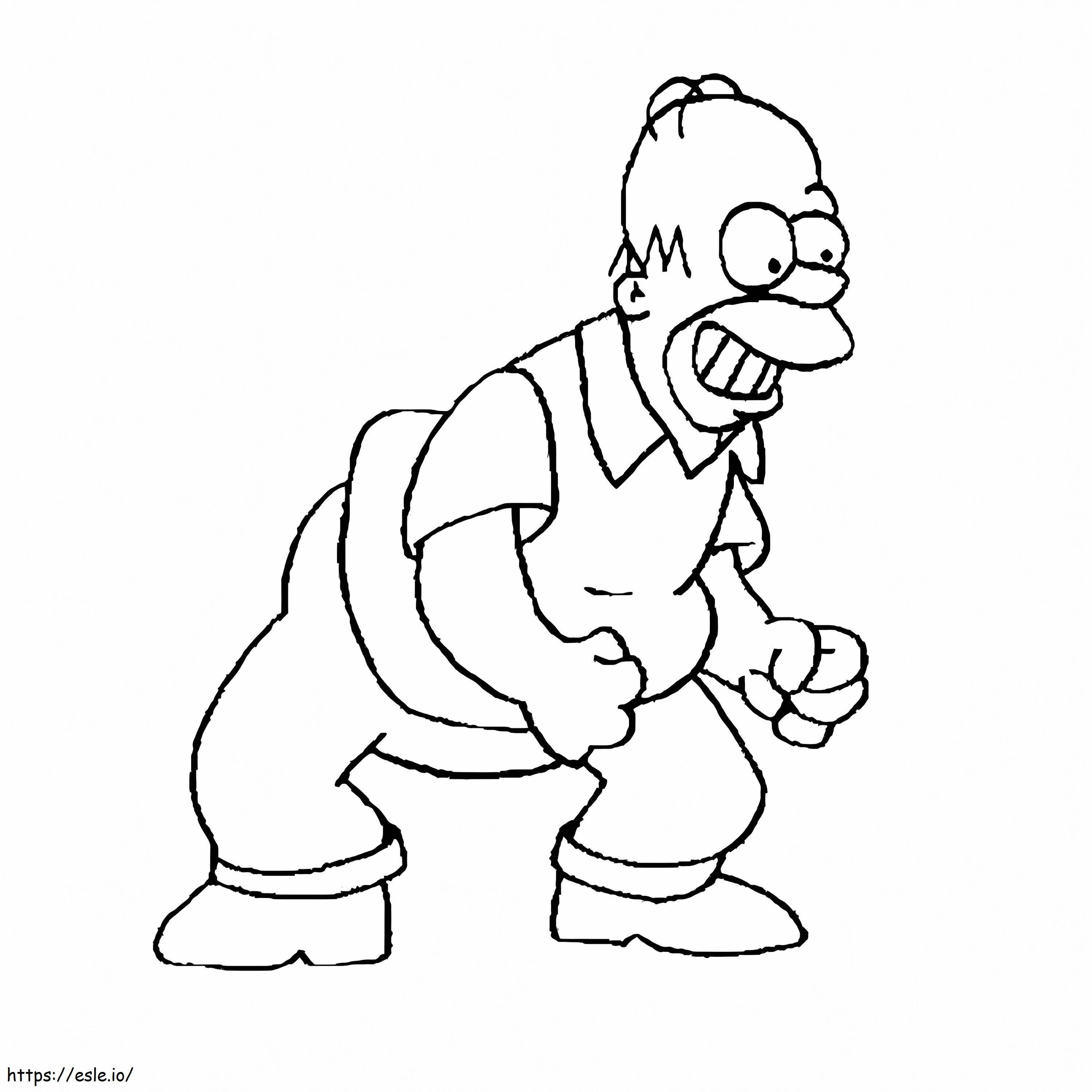 Smiling Homer Simpson coloring page