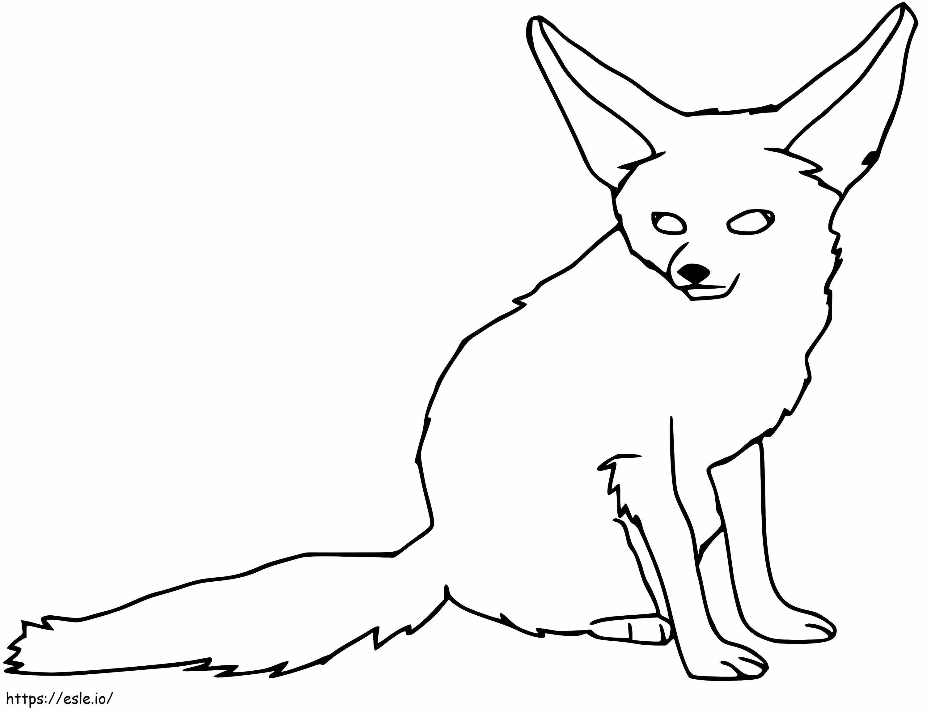 Fennec Fox La Pământ de colorat