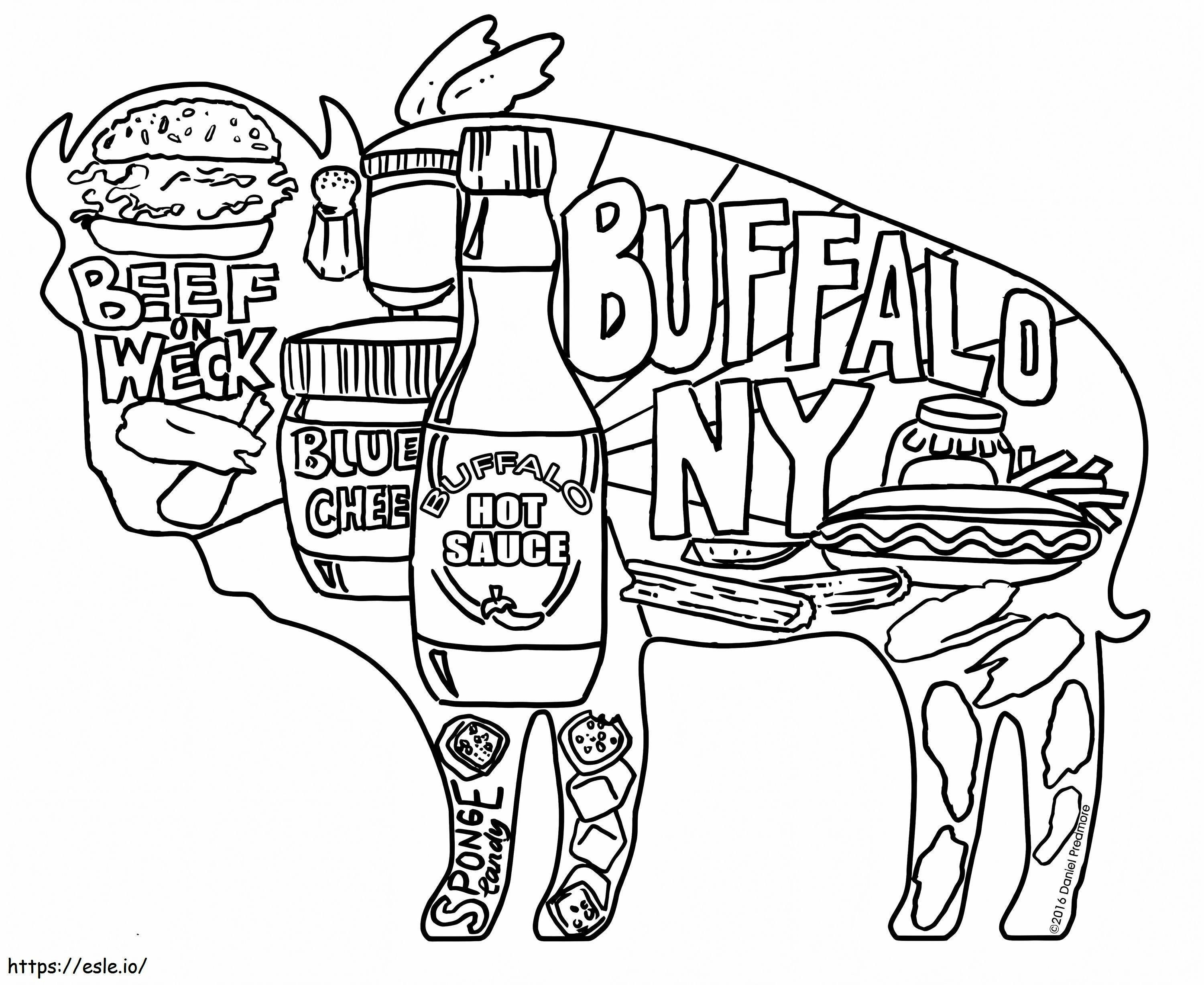 Printable Buffalo coloring page