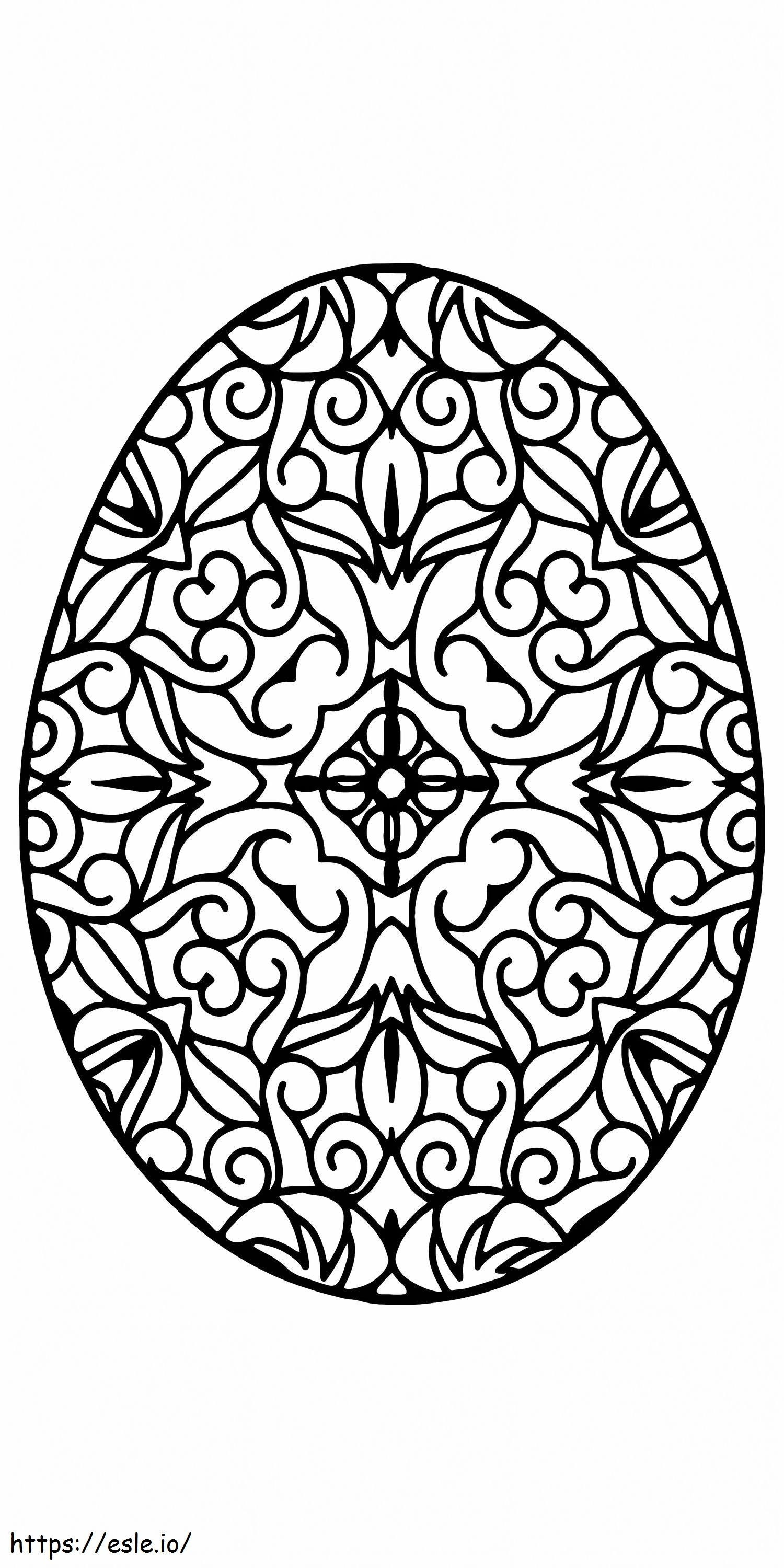 Coloriage Motifs de fleurs d'oeufs de Pâques imprimables 3 à imprimer dessin
