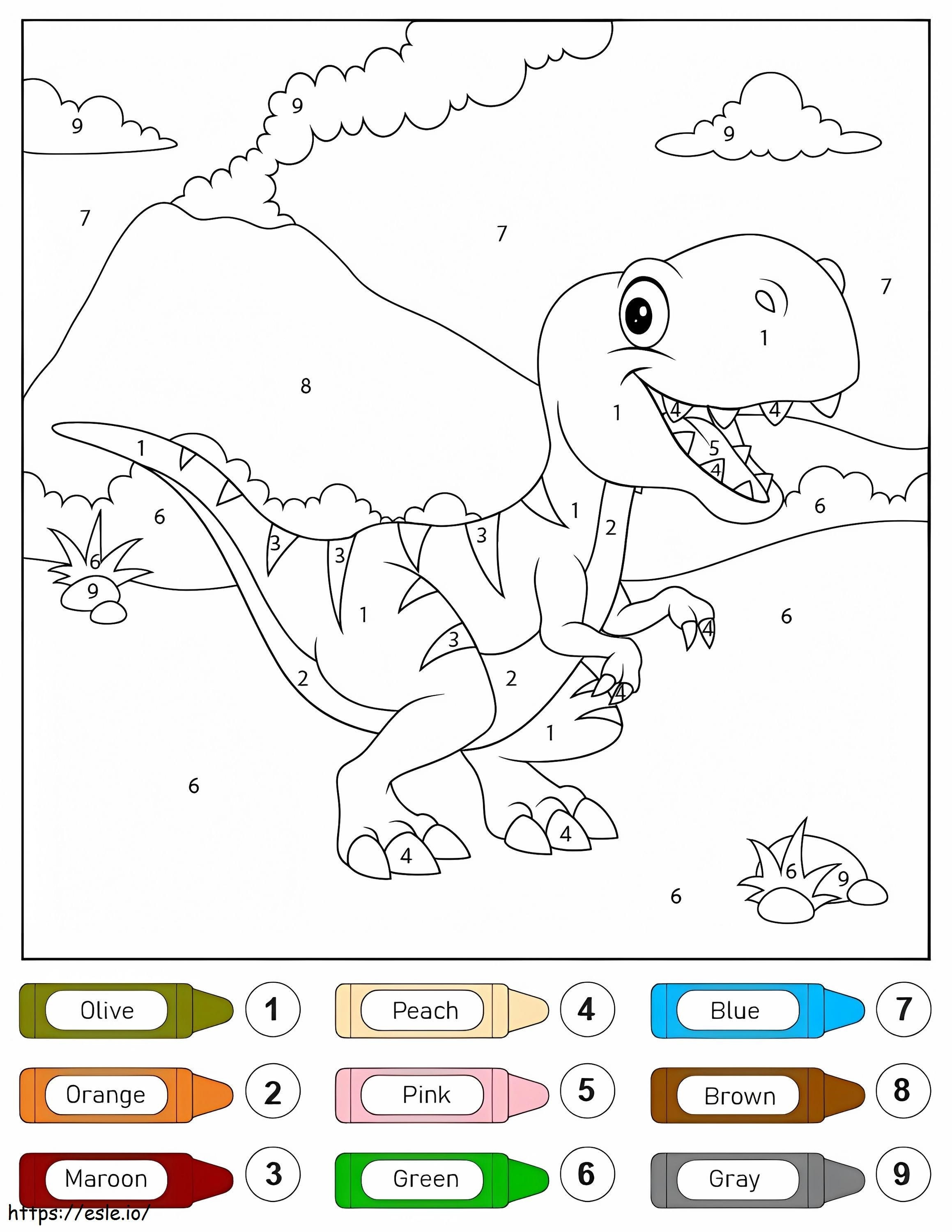 Lachende T-Rex dinosaurus 2 kleurplaat kleurplaat