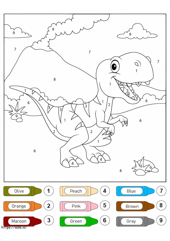 Dinozaurul T Rex zâmbitor 2 de colorat