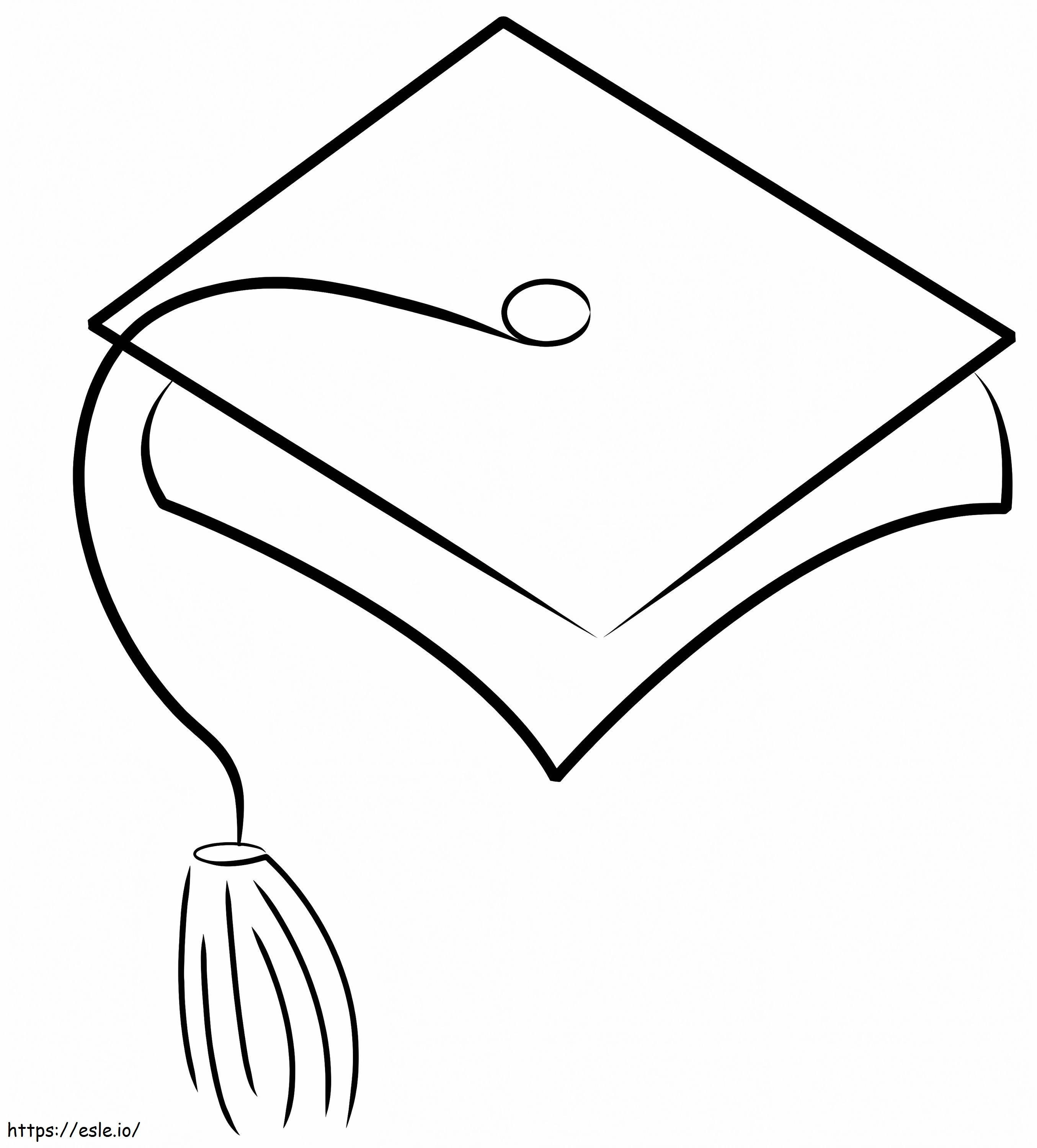 Gorra de graduación imprimible para colorear