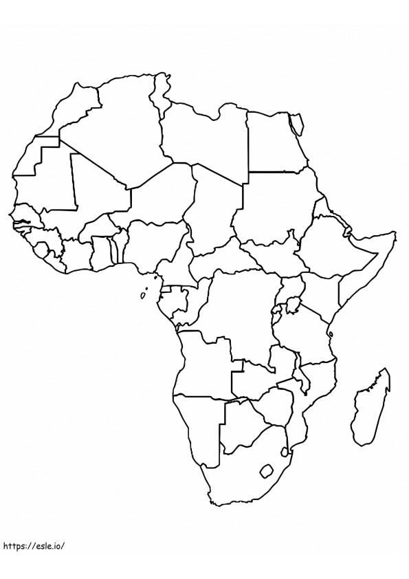 Harta Africii imprimabilă gratuită de colorat