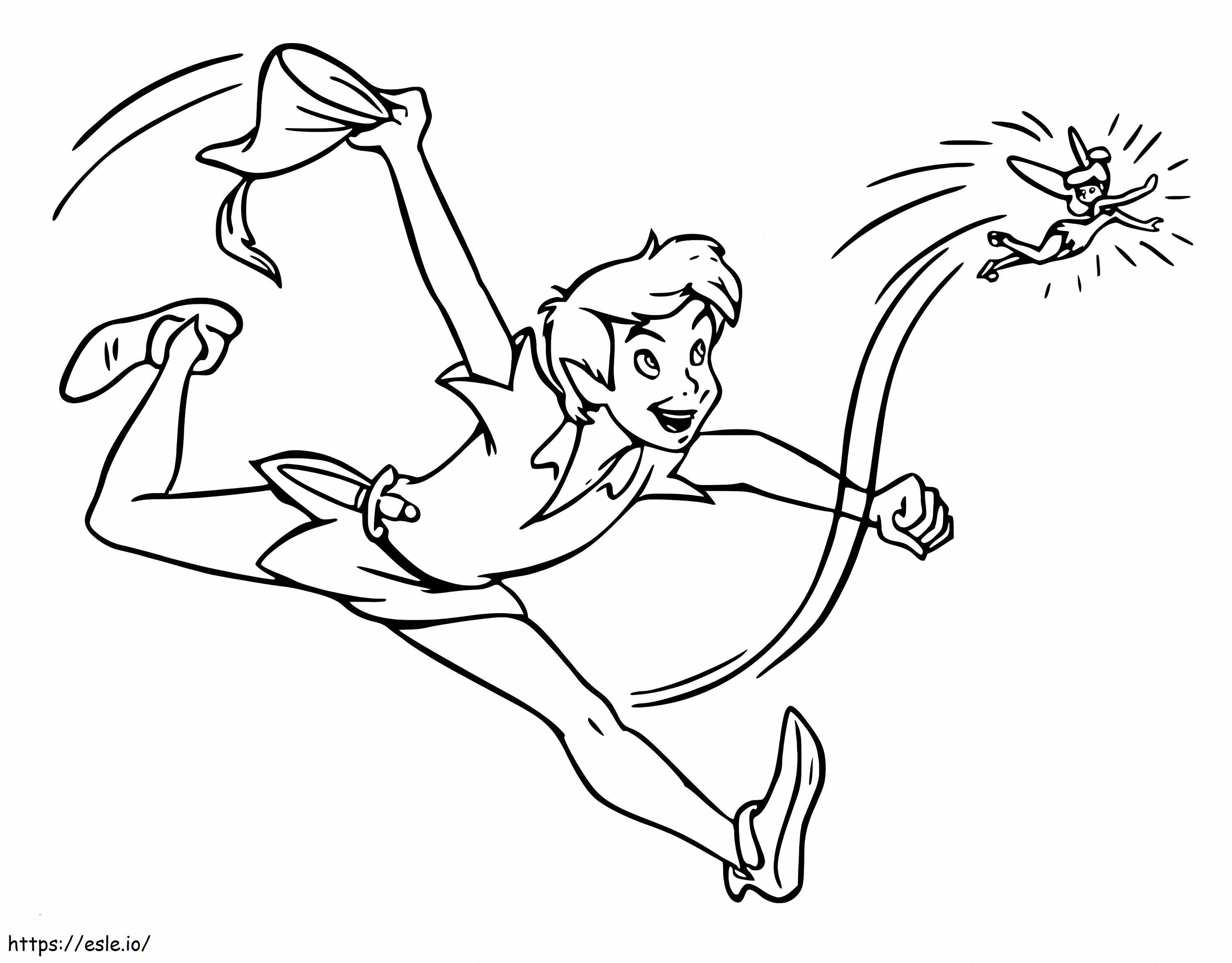 Coloriage Peter Pan et la fée clochette à imprimer dessin