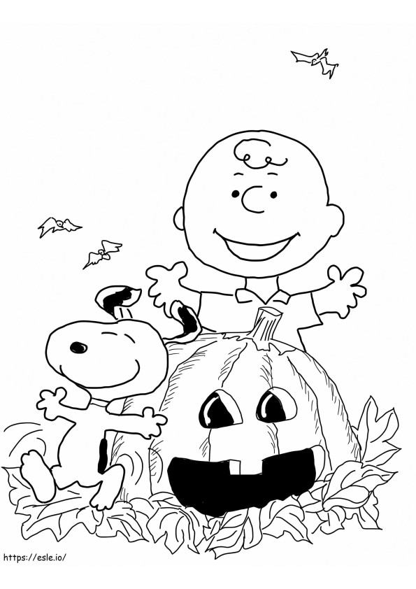 Charlie Brown Halloween värityskuva