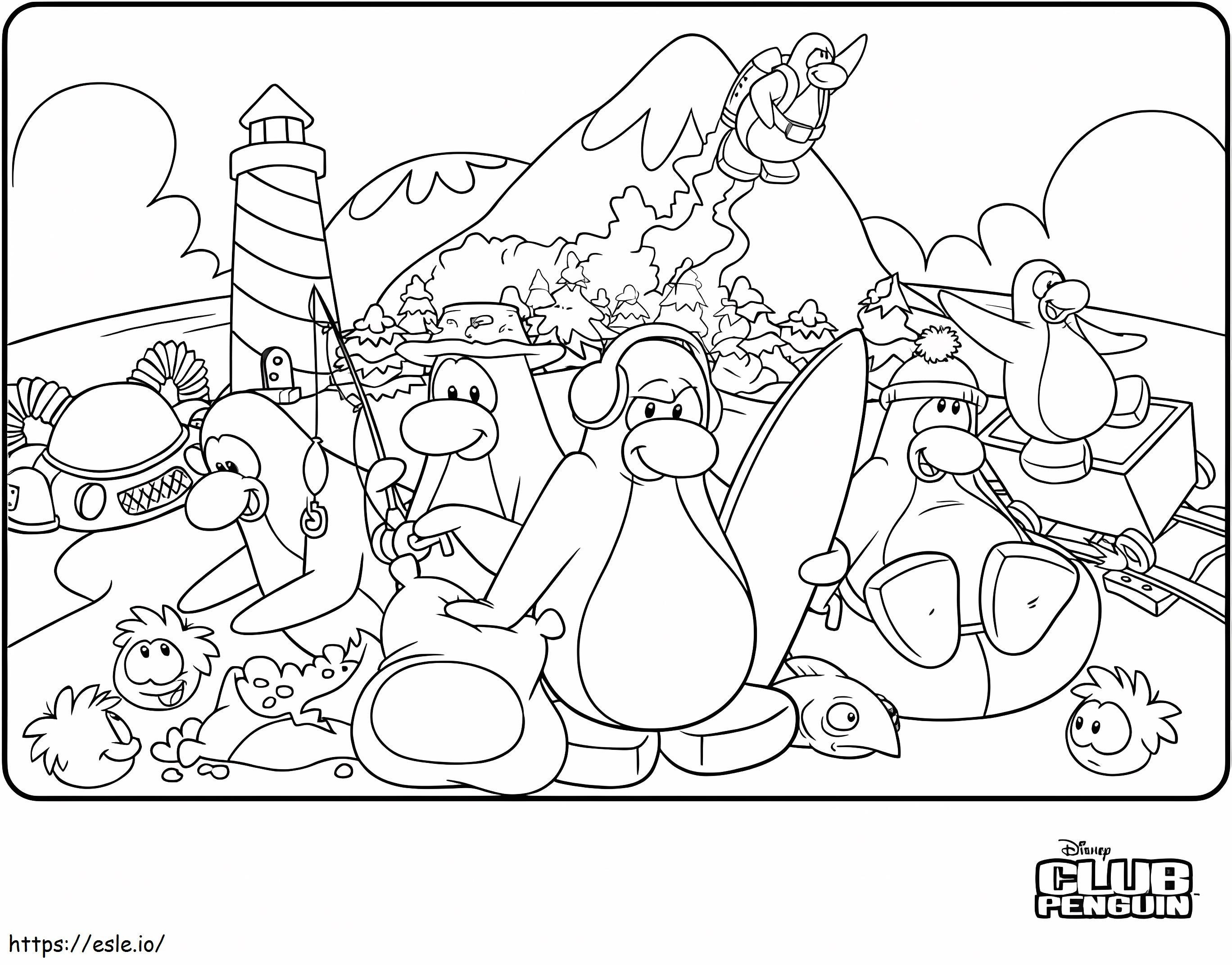 Incrível Club Penguin para colorir