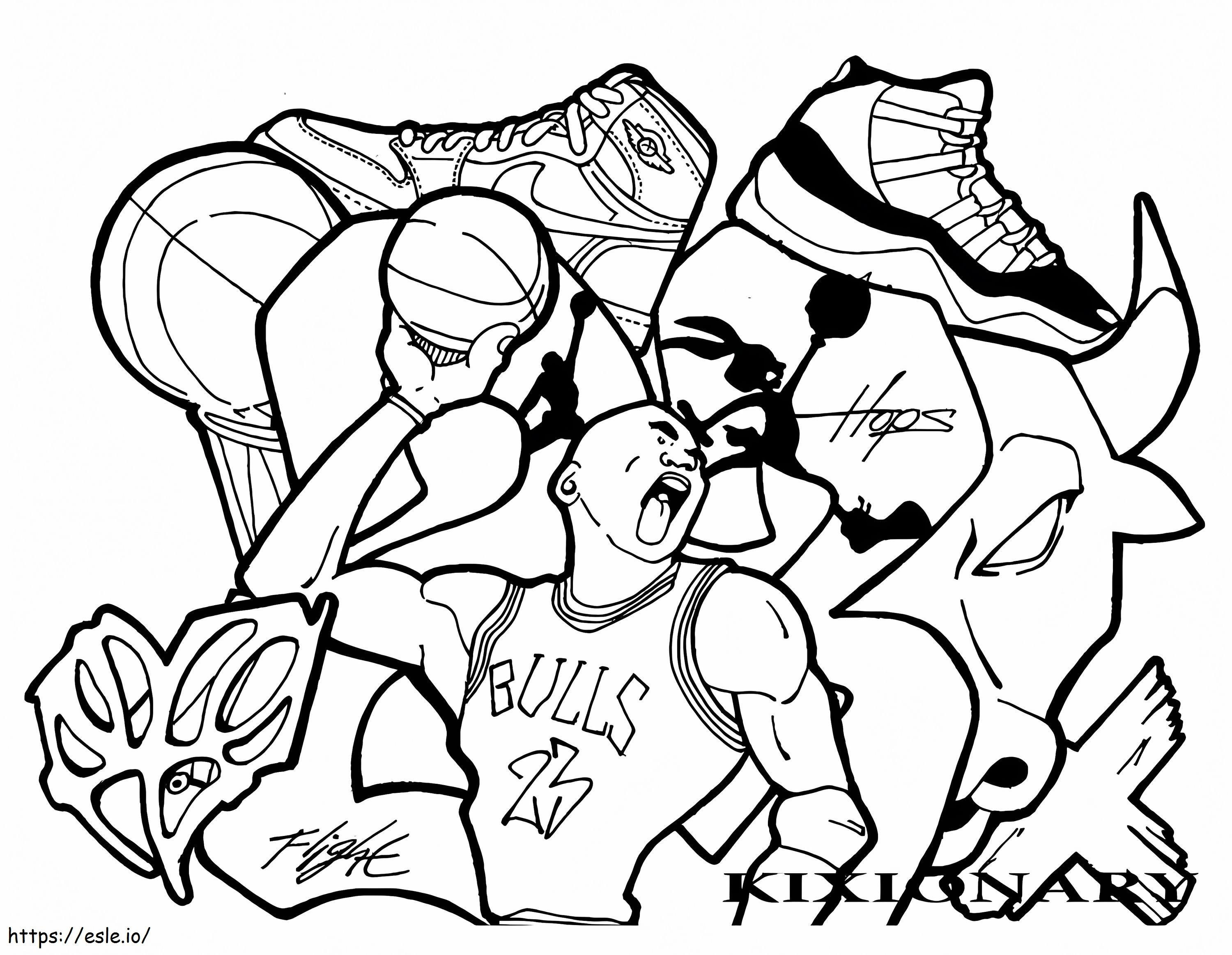 Arte de Rua Michael Jordan para colorir