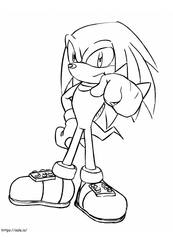 Knuckles The Echidna Printable coloring page