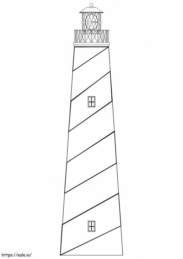 シンプルな灯台 2 ぬりえ - 塗り絵