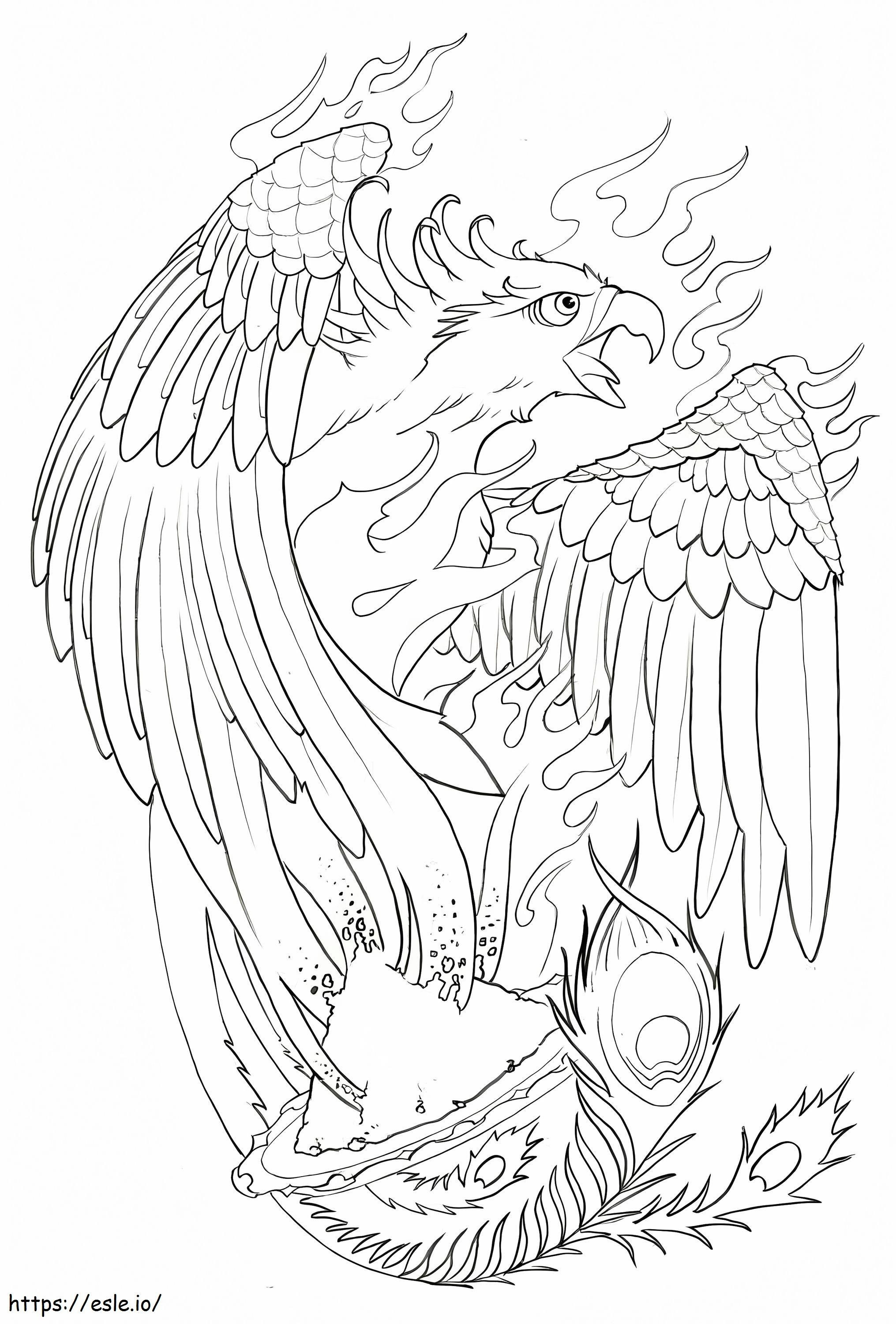Awesome Phoenix coloring page