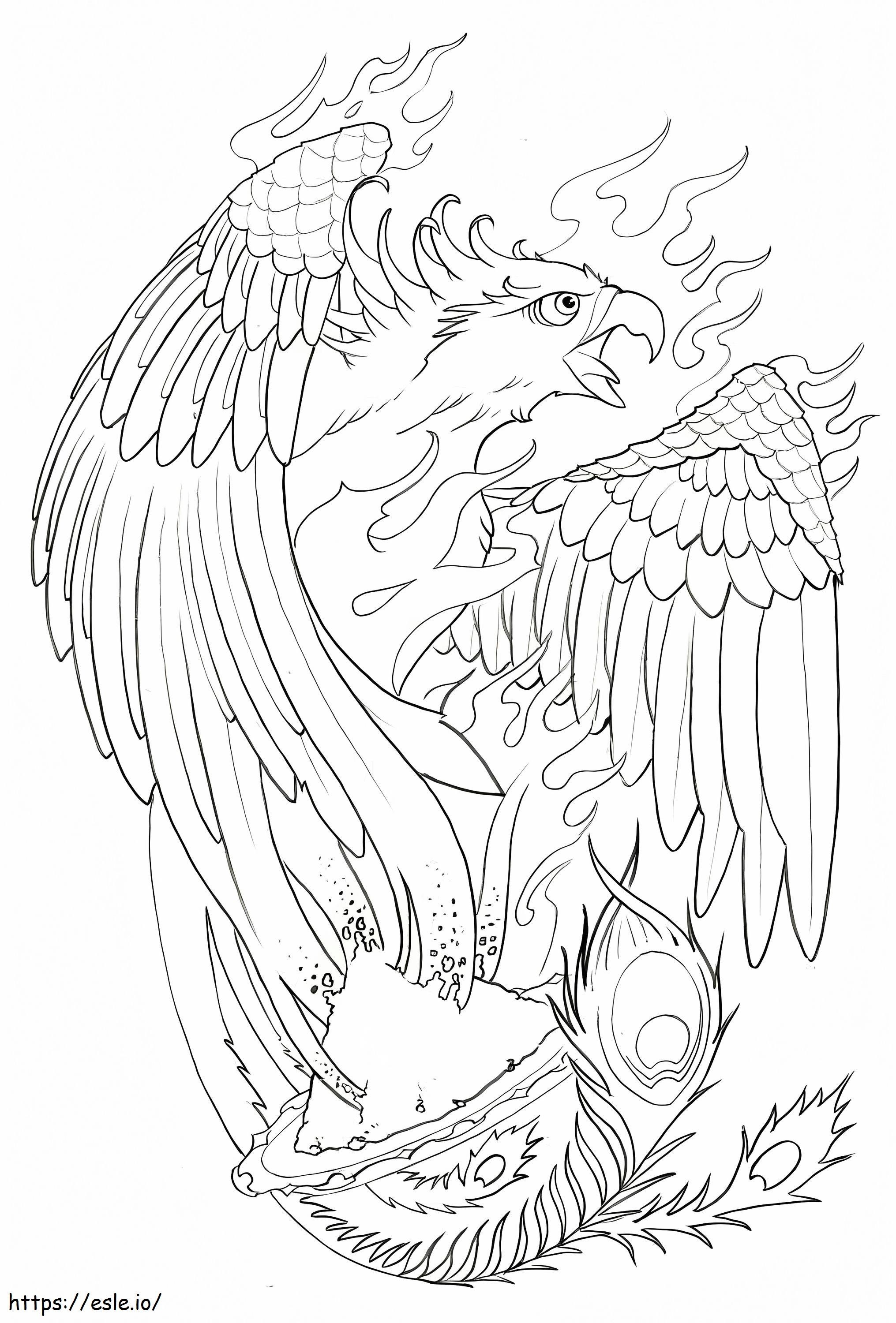 Awesome Phoenix coloring page