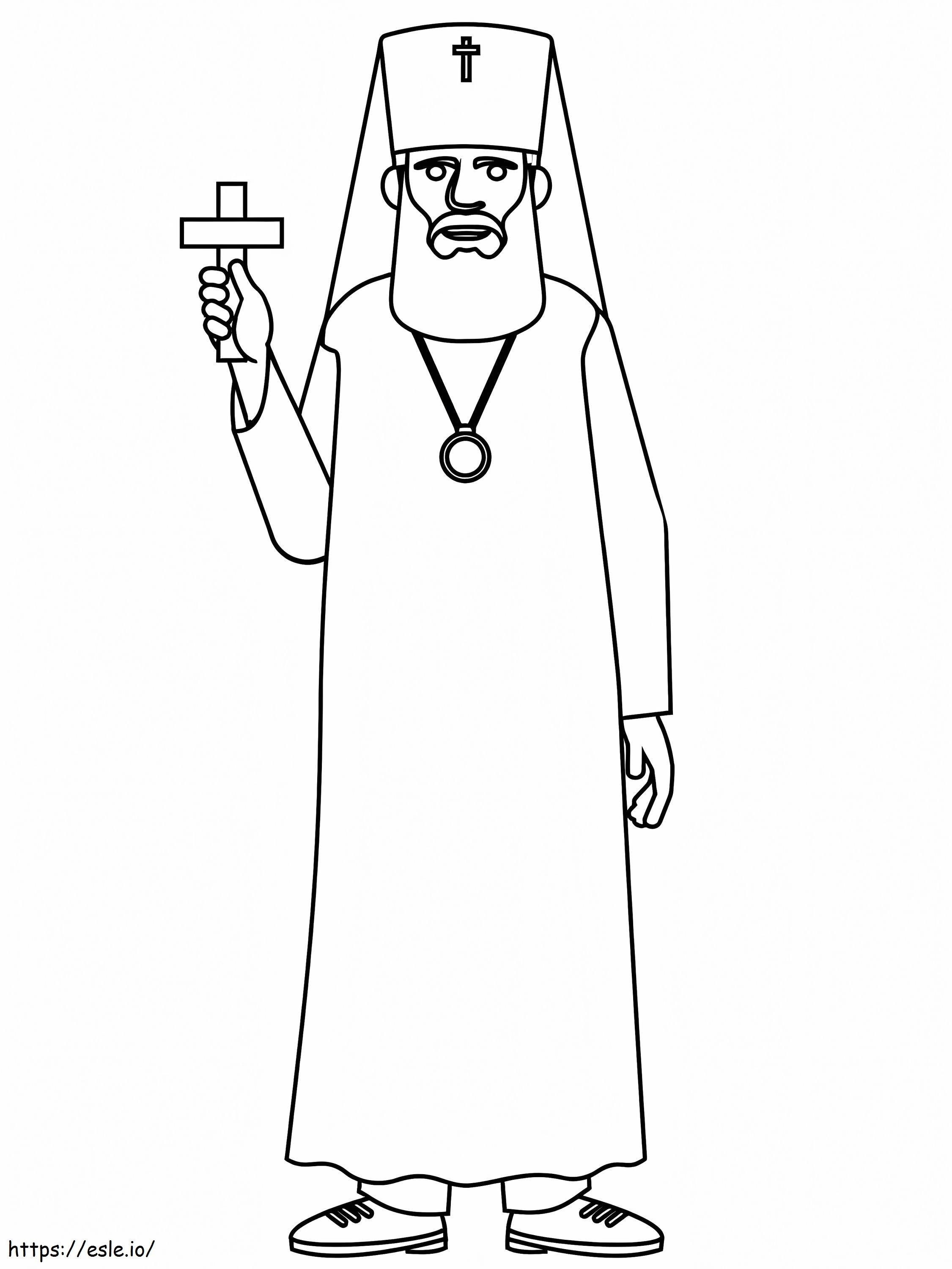 Kreikan ortodoksinen pappi värityskuva