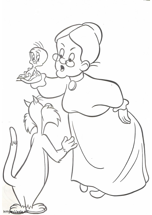 Sylvester und Oma ausmalbilder
