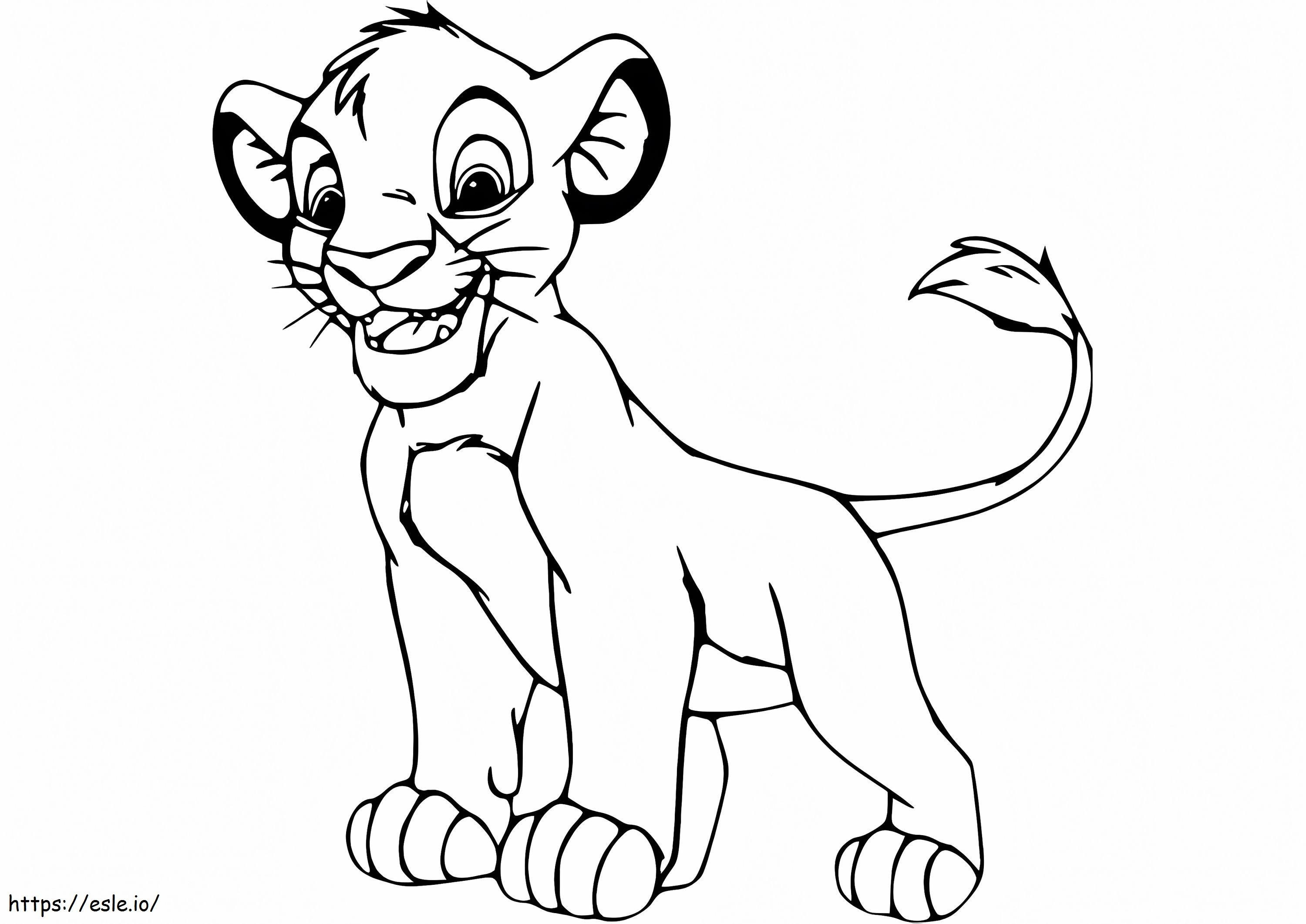 Coloriage Simba drôle à imprimer dessin