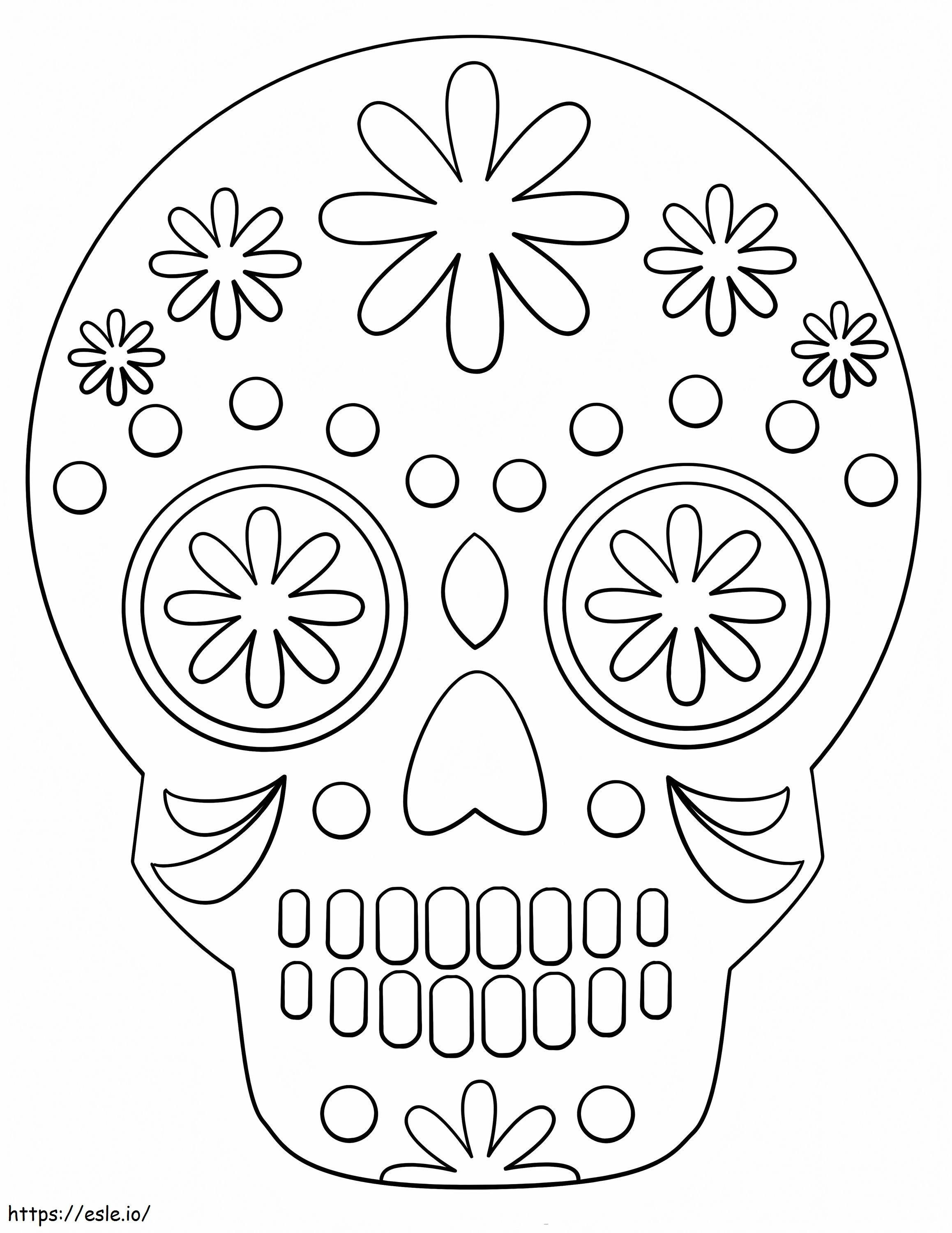 Coloriage  Crâne en sucre simple à imprimer dessin