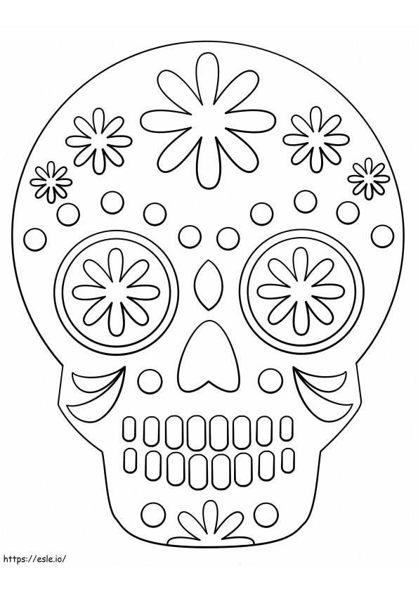 Simple Sugar Skull coloring page