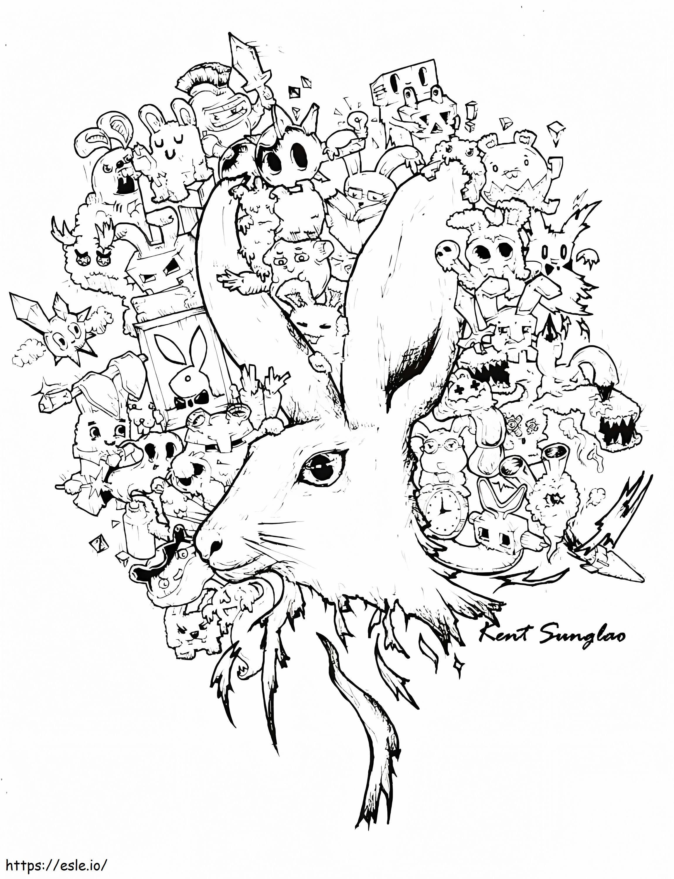 Dibujado de un Conejo en A Bunnys Tale Doodle de Kent Sunglao