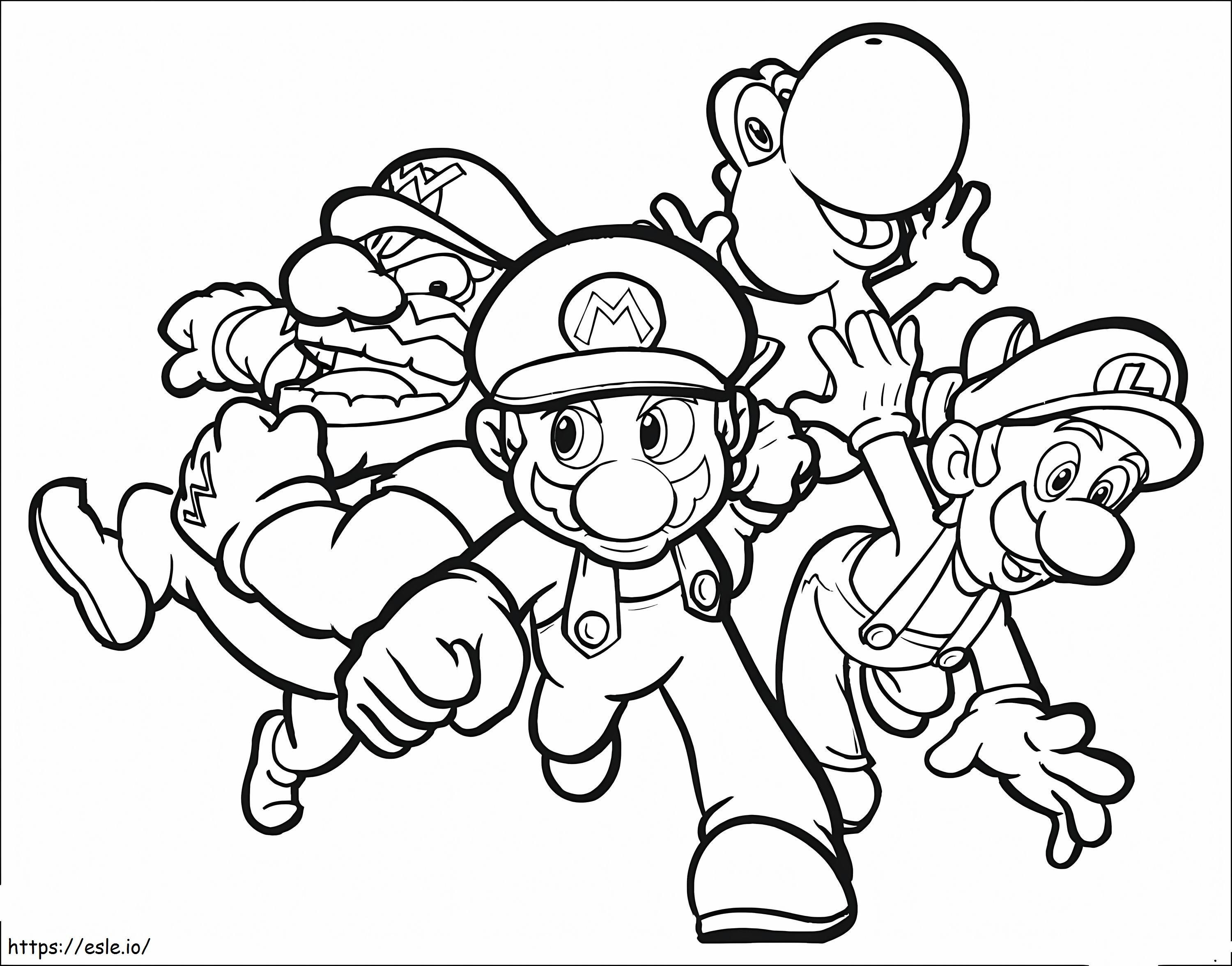 Wario And Character coloring page