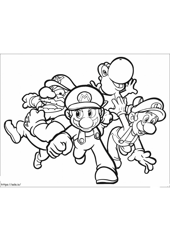 Wario And Character coloring page