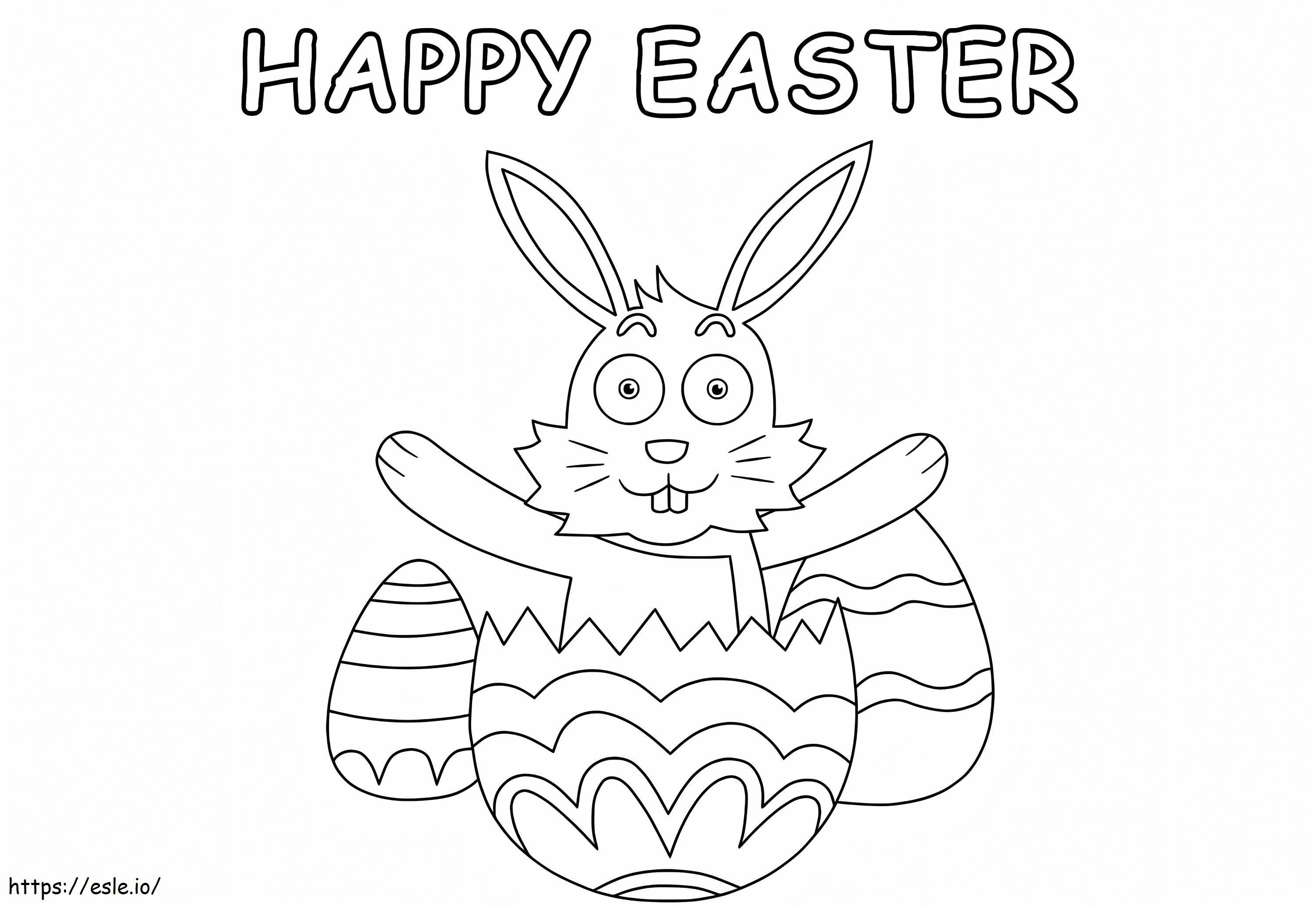 Coloriage Joyeux lapin de Pâques à imprimer dessin