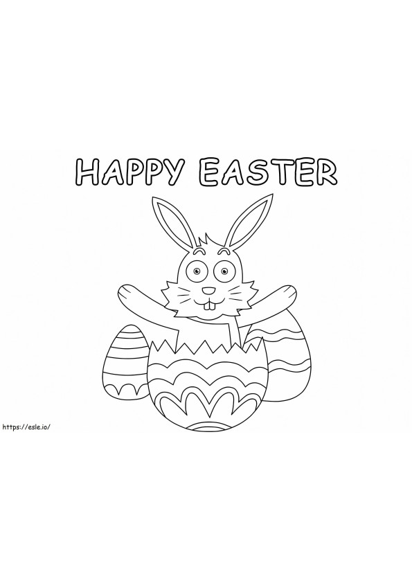 Coloriage Joyeux lapin de Pâques à imprimer dessin