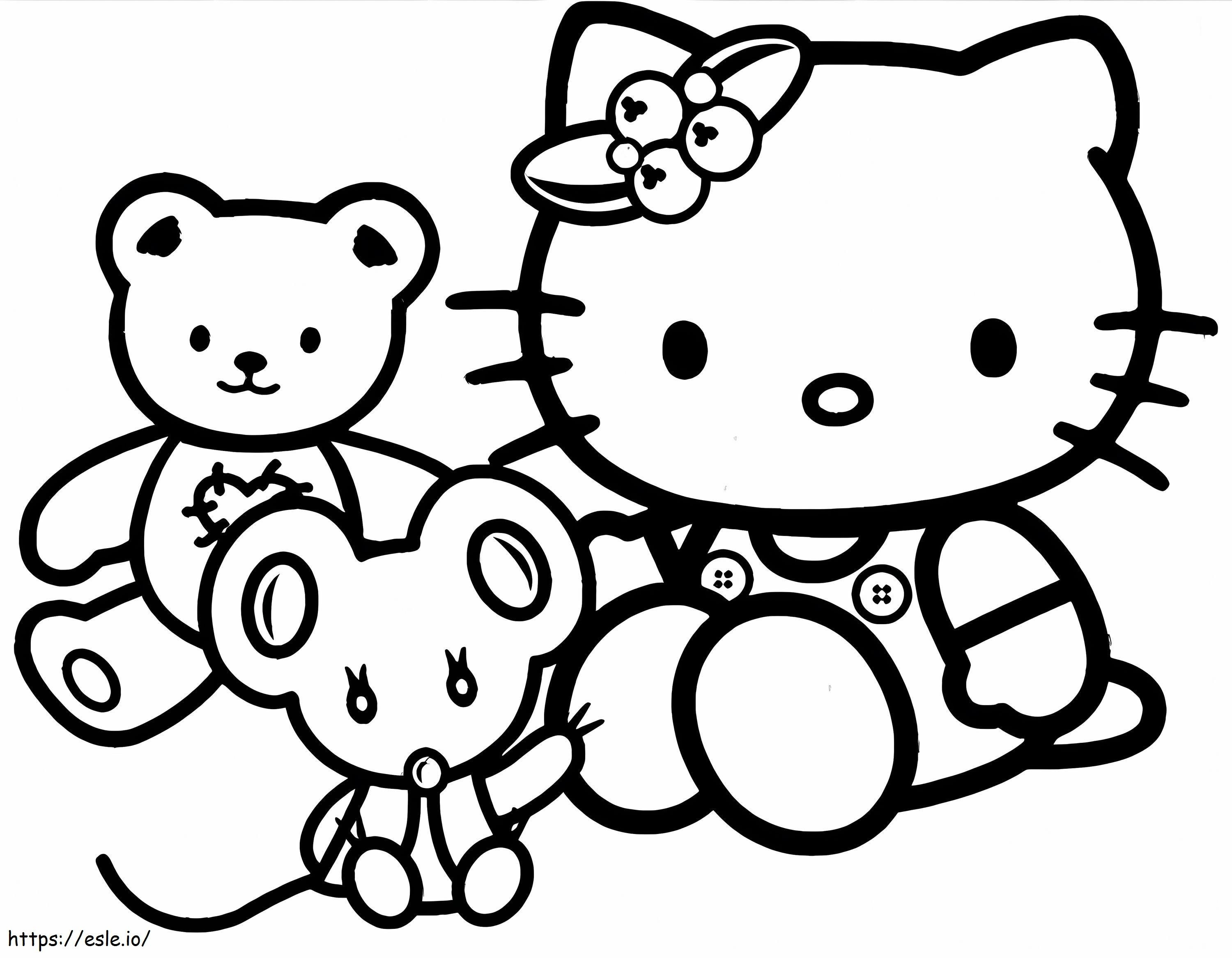 Hello Kitty Dan Dua Teman Gambar Mewarnai