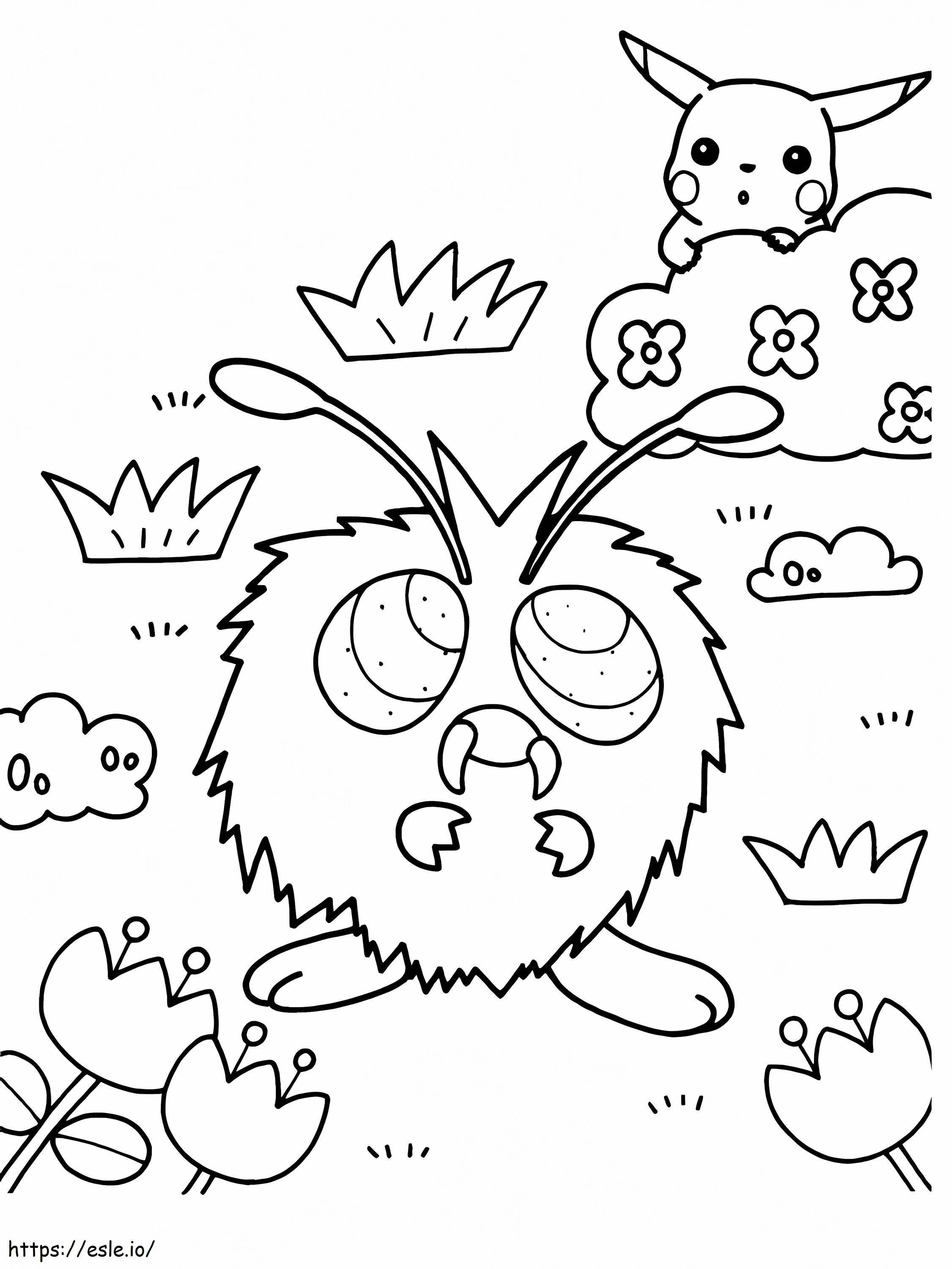 Pikachu And Venonat coloring page