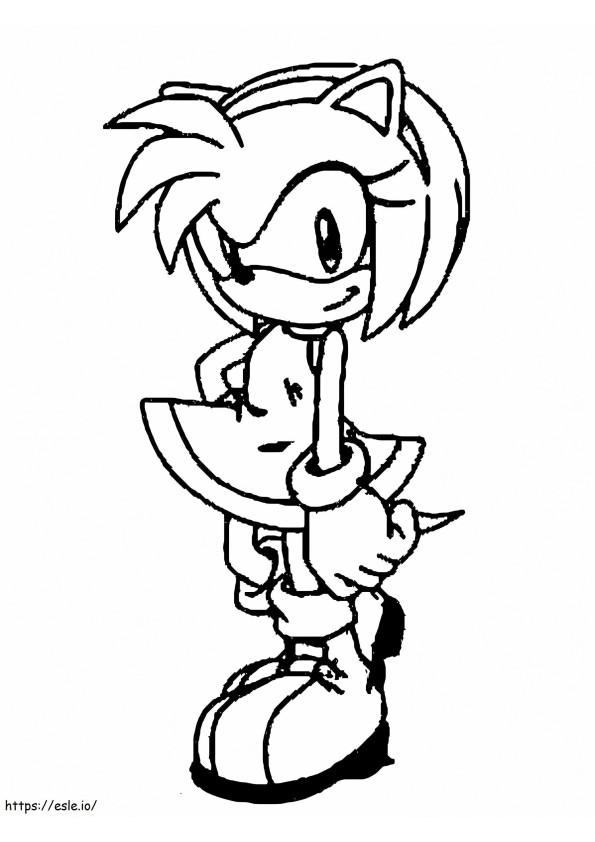 Cute Amy Rose coloring page