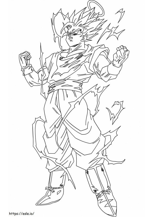 Coloriage Puissance de Goku 649X1024 à imprimer dessin